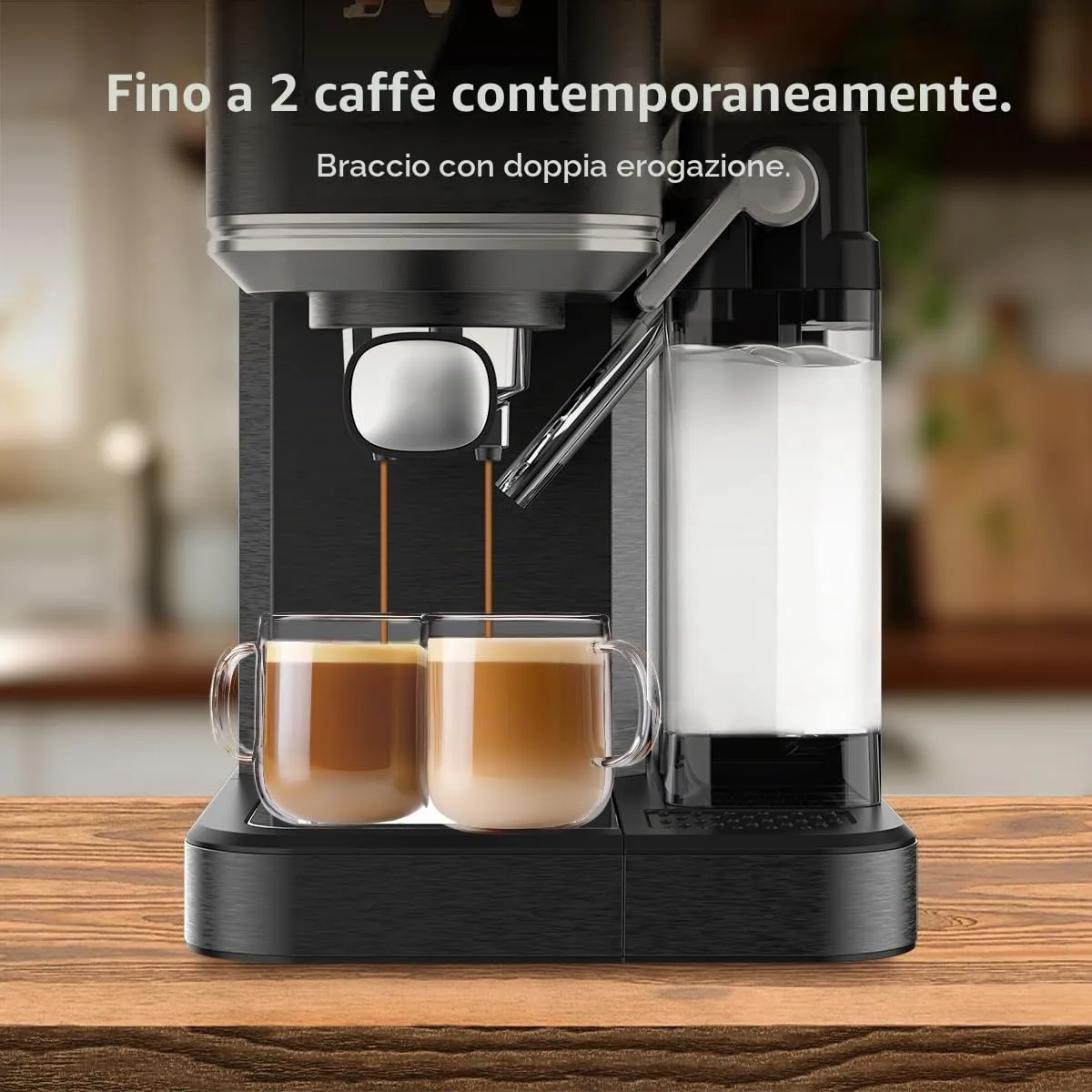 Cecotec Macchine da Caffè Espresso Semiautomatiche Cafelizzia ColdBrew Latte. 1350W, 20 Bar, ColdBrew, Schermo a Colori Tattile, Serbatoio Acqua 1.2L e 1000ml Latte, Scalda Tazze, Doppio Braccio - immagine 9