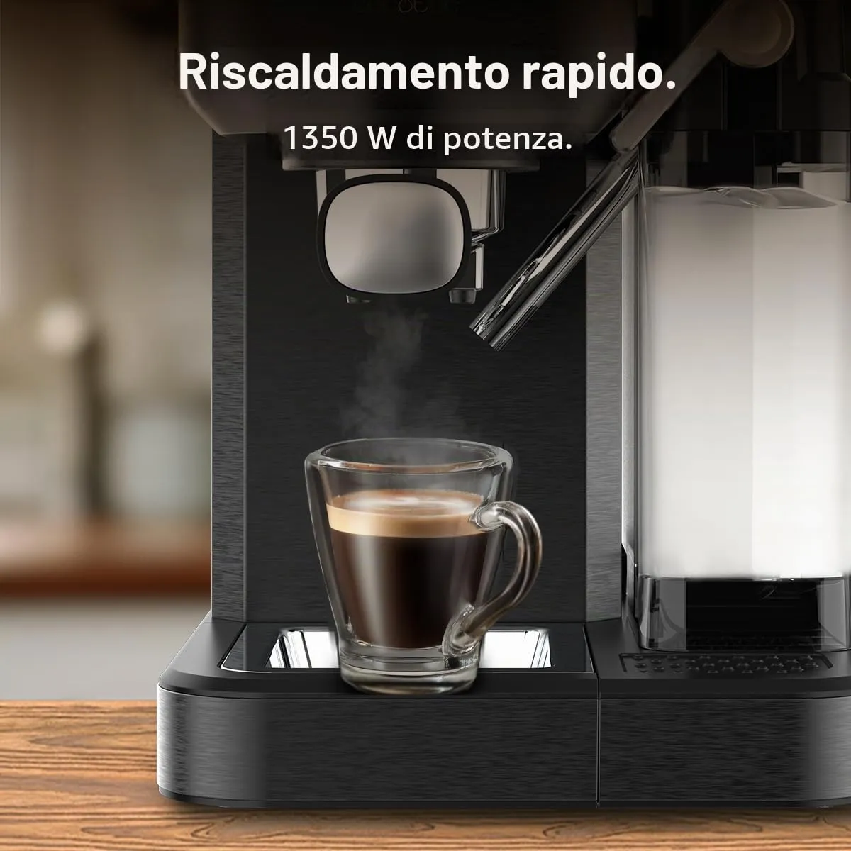 Cecotec Macchine da Caffè Espresso Semiautomatiche Cafelizzia ColdBrew Latte. 1350W, 20 Bar, ColdBrew, Schermo a Colori Tattile, Serbatoio Acqua 1.2L e 1000ml Latte, Scalda Tazze, Doppio Braccio - immagine 13