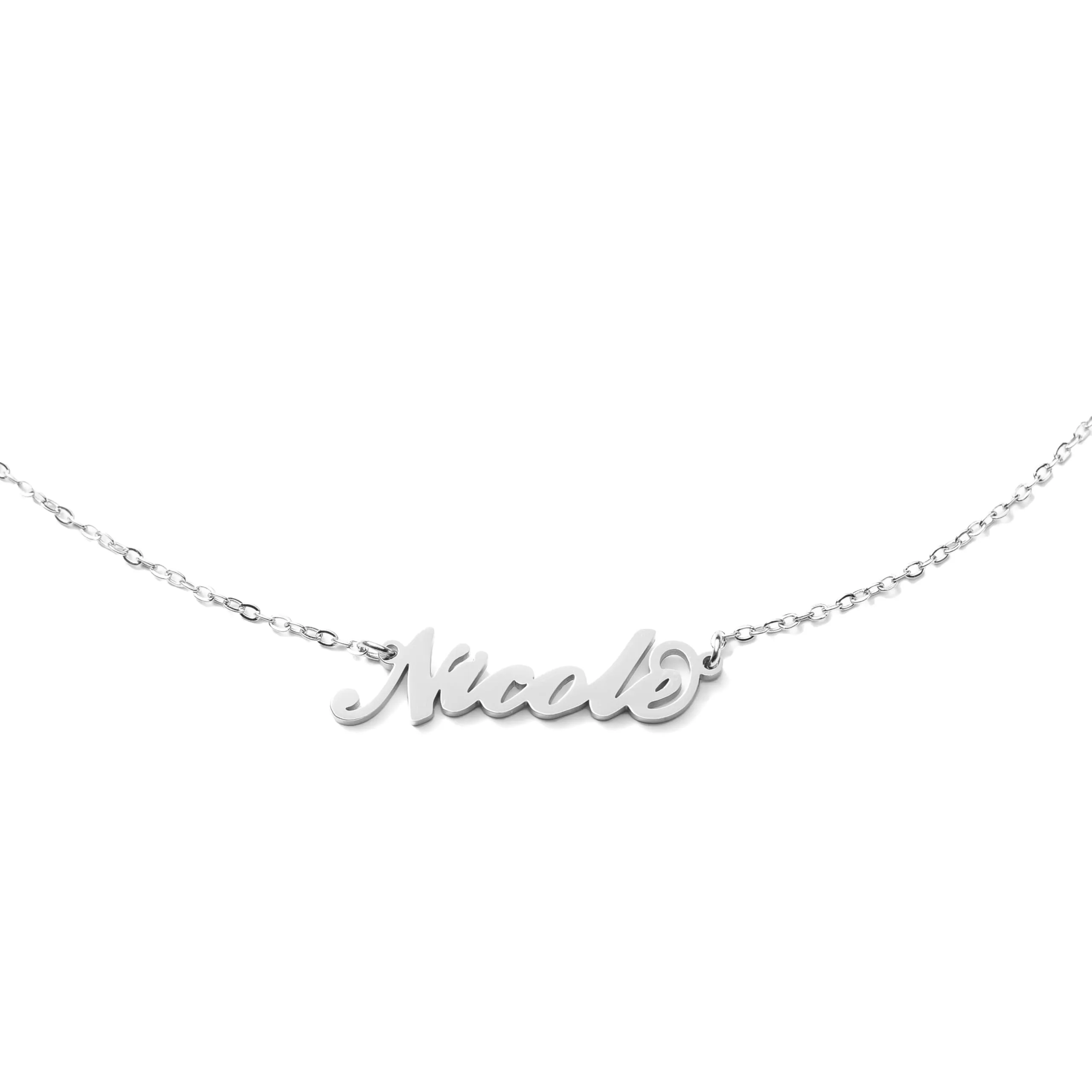 MAPIMANIA - Collana con nome Nicole personalizzata in acciaio inossidabile, idea regalo donna compleanno, laurea, catenina argento ragazza - immagine 1