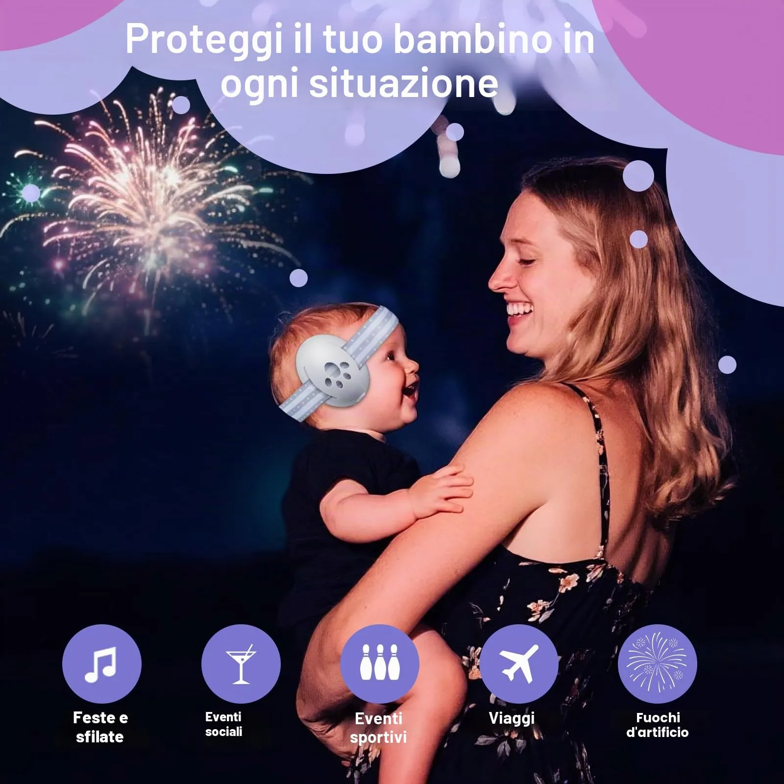 Cuffie Antirumore per Neonati e Bambini Piccoli Fino a 36 Mesi, Protettori Acustici per Neonati, Previene i Danni dell’udito, Migliora il Sonno in Viaggio, Grigio - immagine 7
