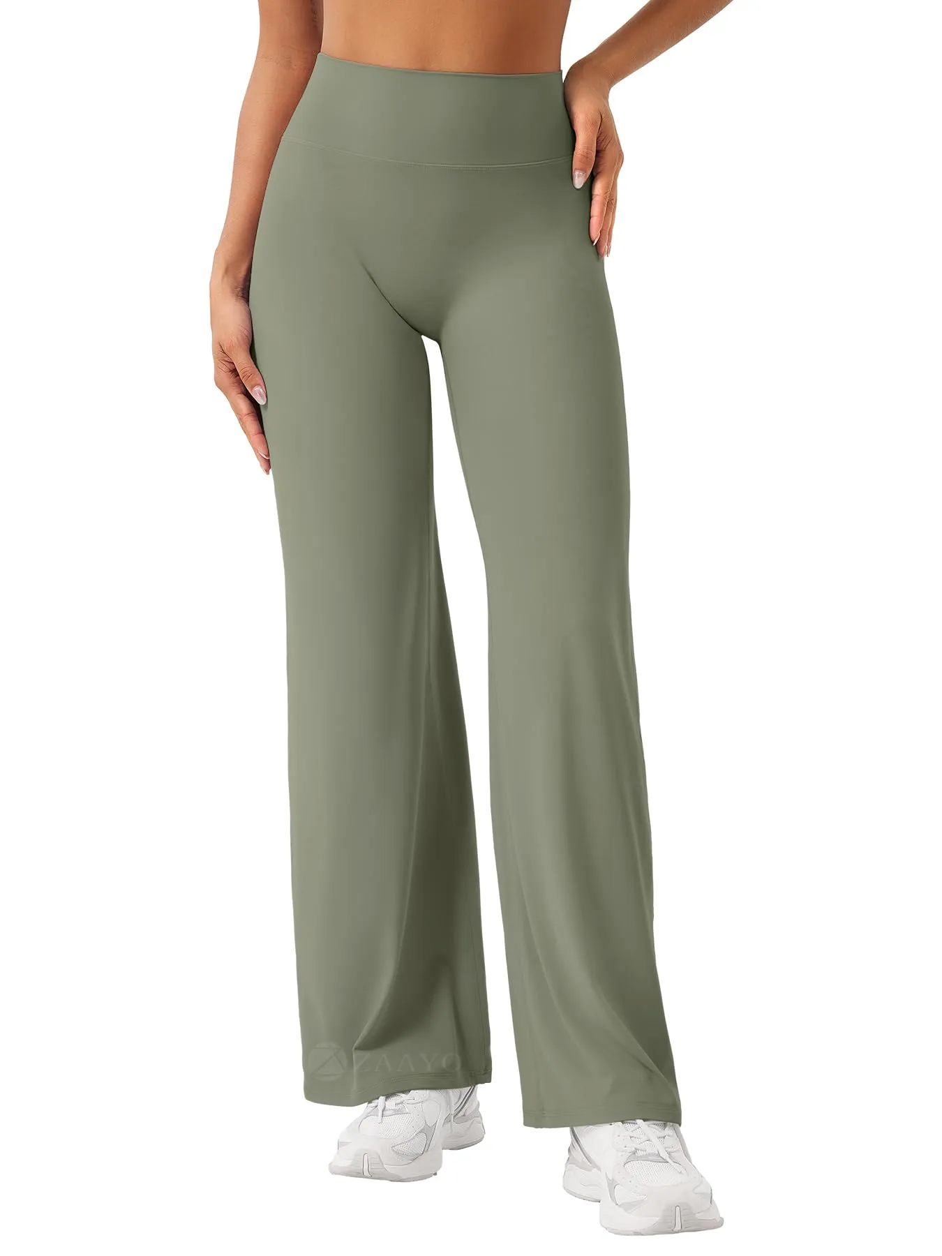 ZAAYO Leggings dritti da donna, senza cuciture, svasati, per yoga, palestra - immagine 1