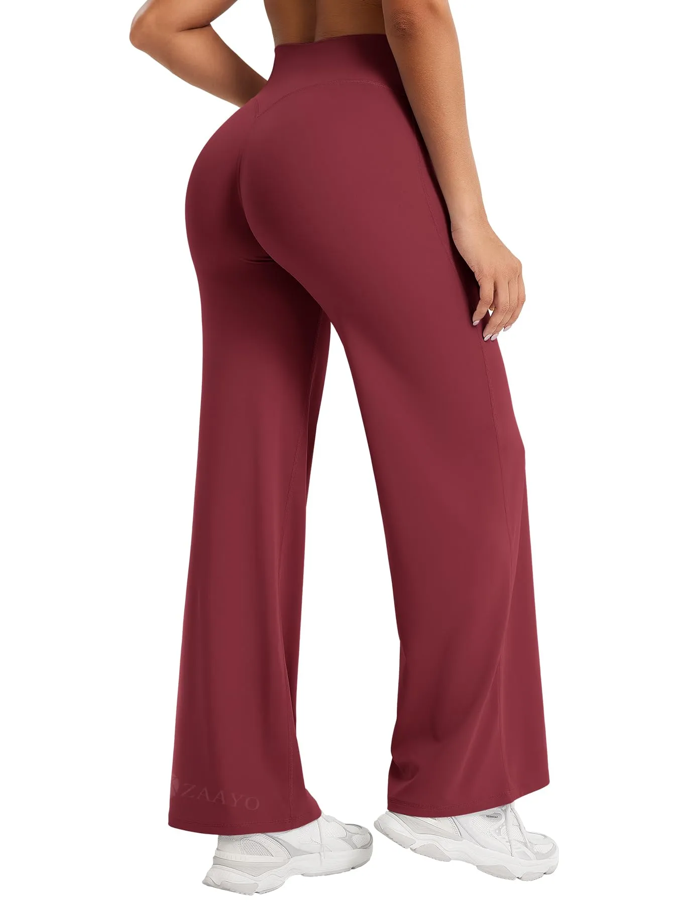 ZAAYO Leggings dritti da donna, senza cuciture, svasati, per yoga, palestra - immagine 2