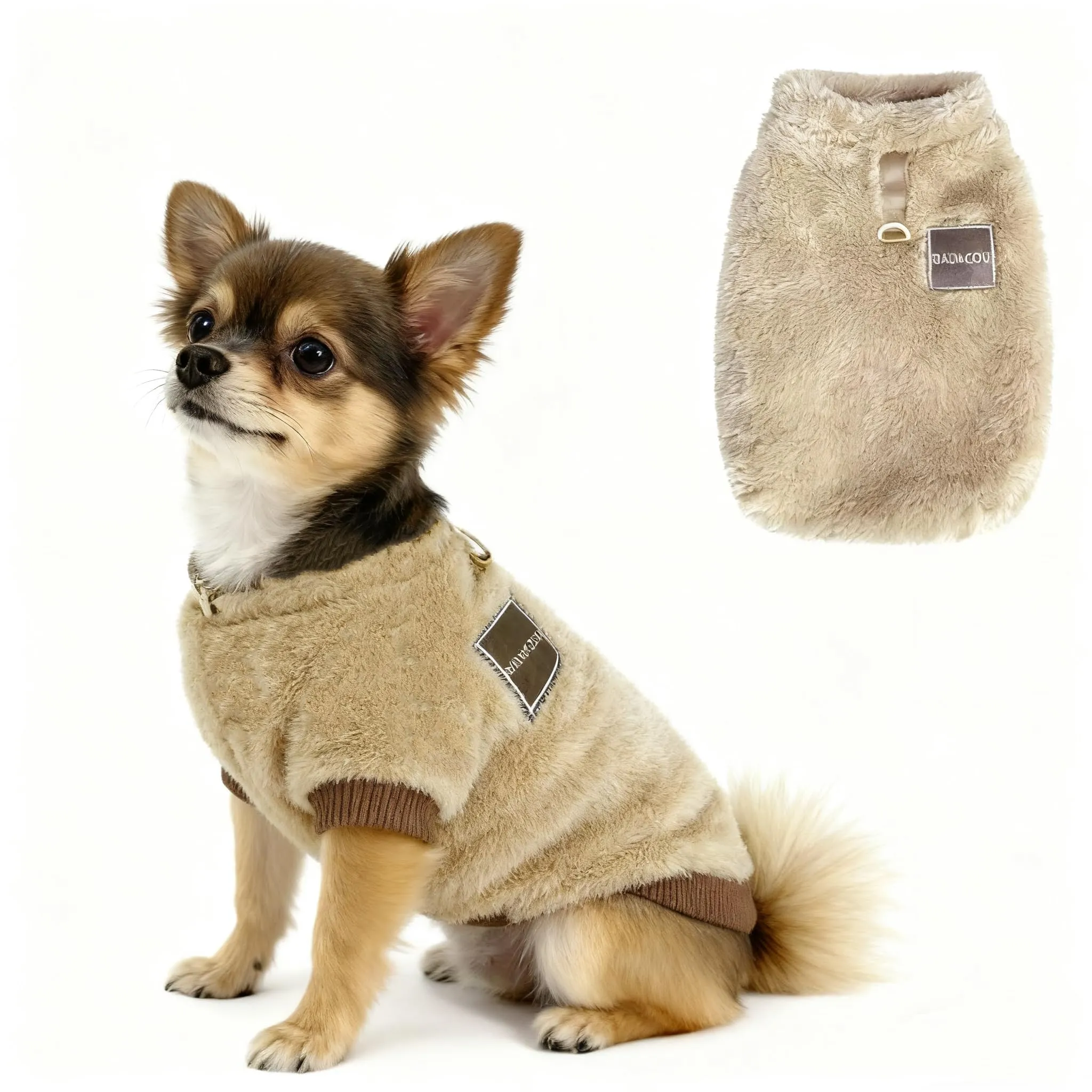 Maglione Cane Taglia Piccola, yisight Vestiti per Cani Piccoli con Anello a D, Vestiti in Pile Cane, Vestiti Caldi perr Animali Domestici, Antivento per Esterno, per Chihuahua Yorkie - immagine 1