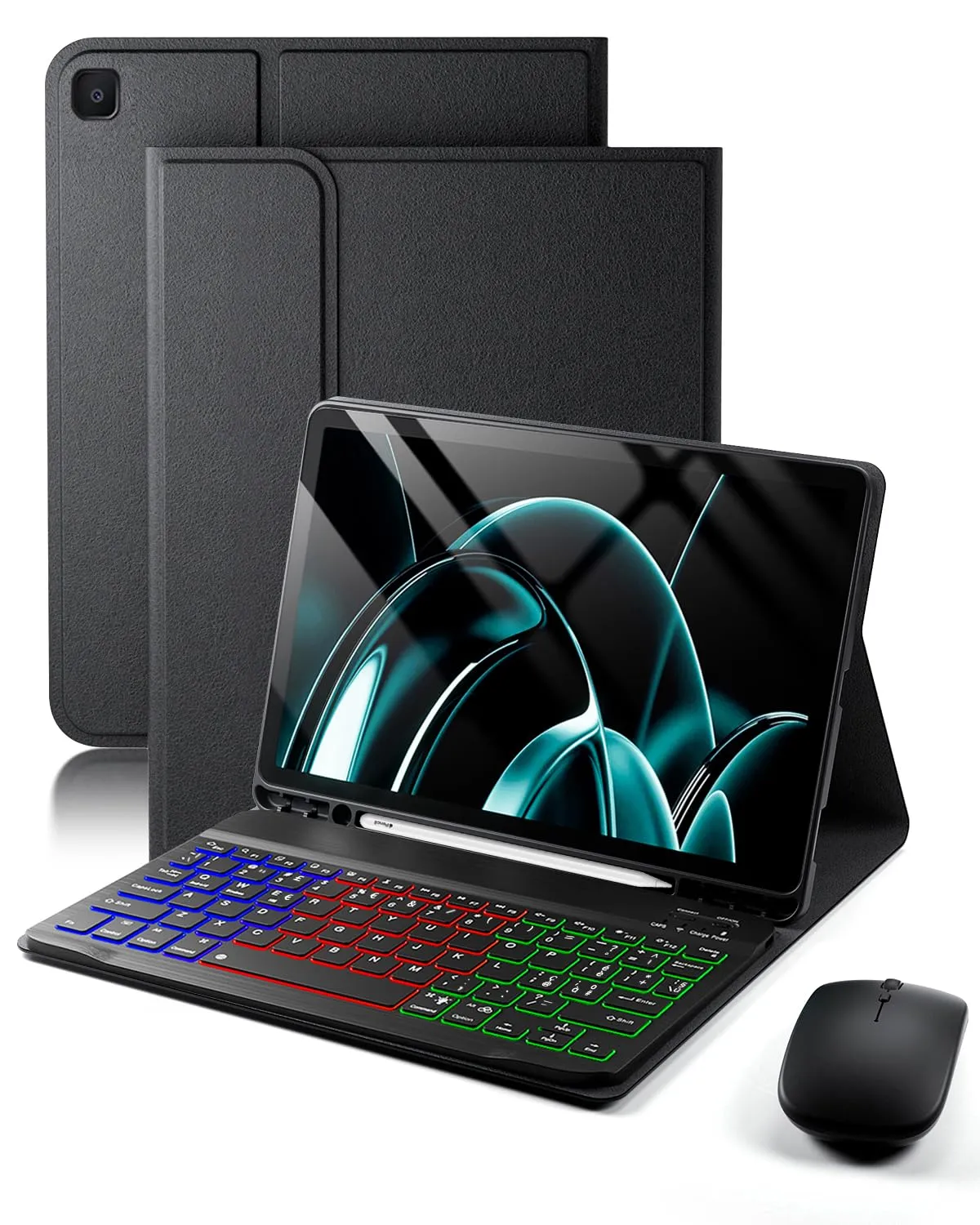 Tastiera Mouse Cover Per Samsung Galaxy Tab S6 Lite (2024/2022/2020) 10.4 Pollici Custodia Protettivar Con Wireless Bluetooth Retroilluminati Italiano Tastiera (QWERTY) Backlit Keyboard Case - immagine 1