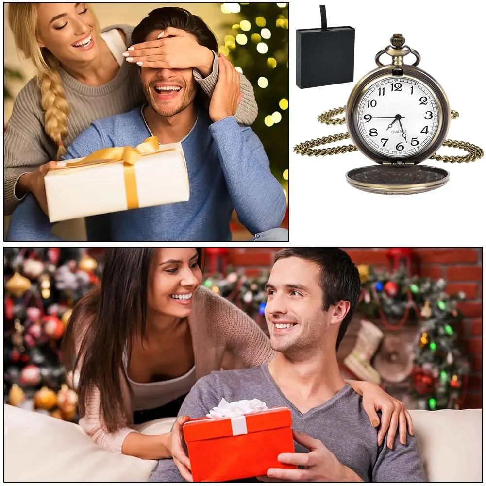 OFFCUP Orologio da Tasca al Quarzo Vintage con Catena Confezione Regalo - immagine 7