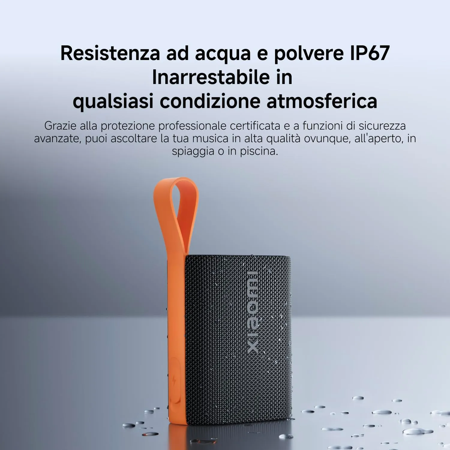 XIAOMI Sound Pocket Cassa Bluetooth Portatile 5W, Design Mini Compatto, 10 Ore di Autonomia, IP67 Waterproof, TWS Pairing, Bluetooth 5.4, per Outdoor e Viaggi, Grigio azzurrino - immagine 4