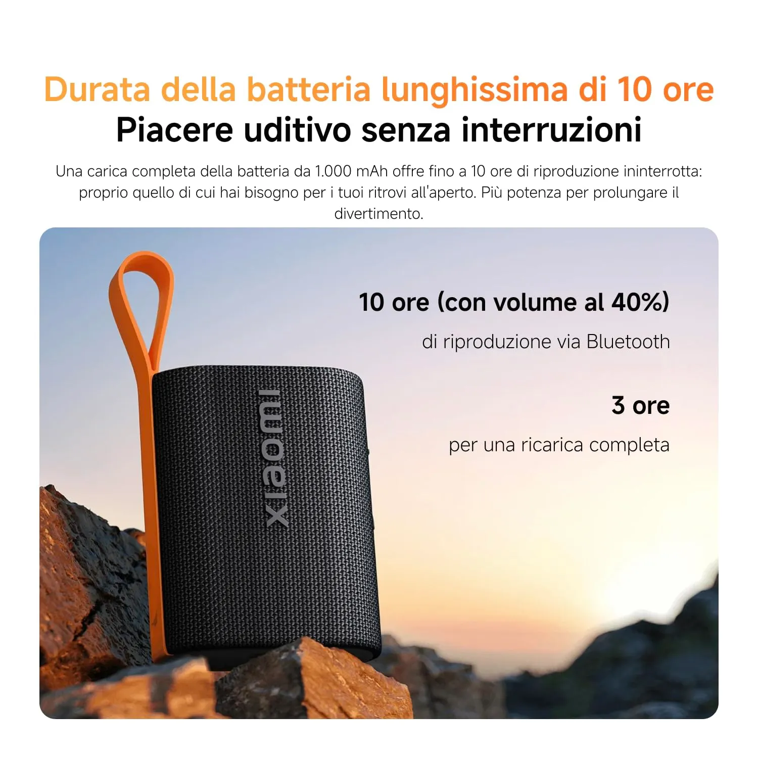 XIAOMI Sound Pocket Cassa Bluetooth Portatile 5W, Design Mini Compatto, 10 Ore di Autonomia, IP67 Waterproof, TWS Pairing, Bluetooth 5.4, per Outdoor e Viaggi, Grigio azzurrino - immagine 8