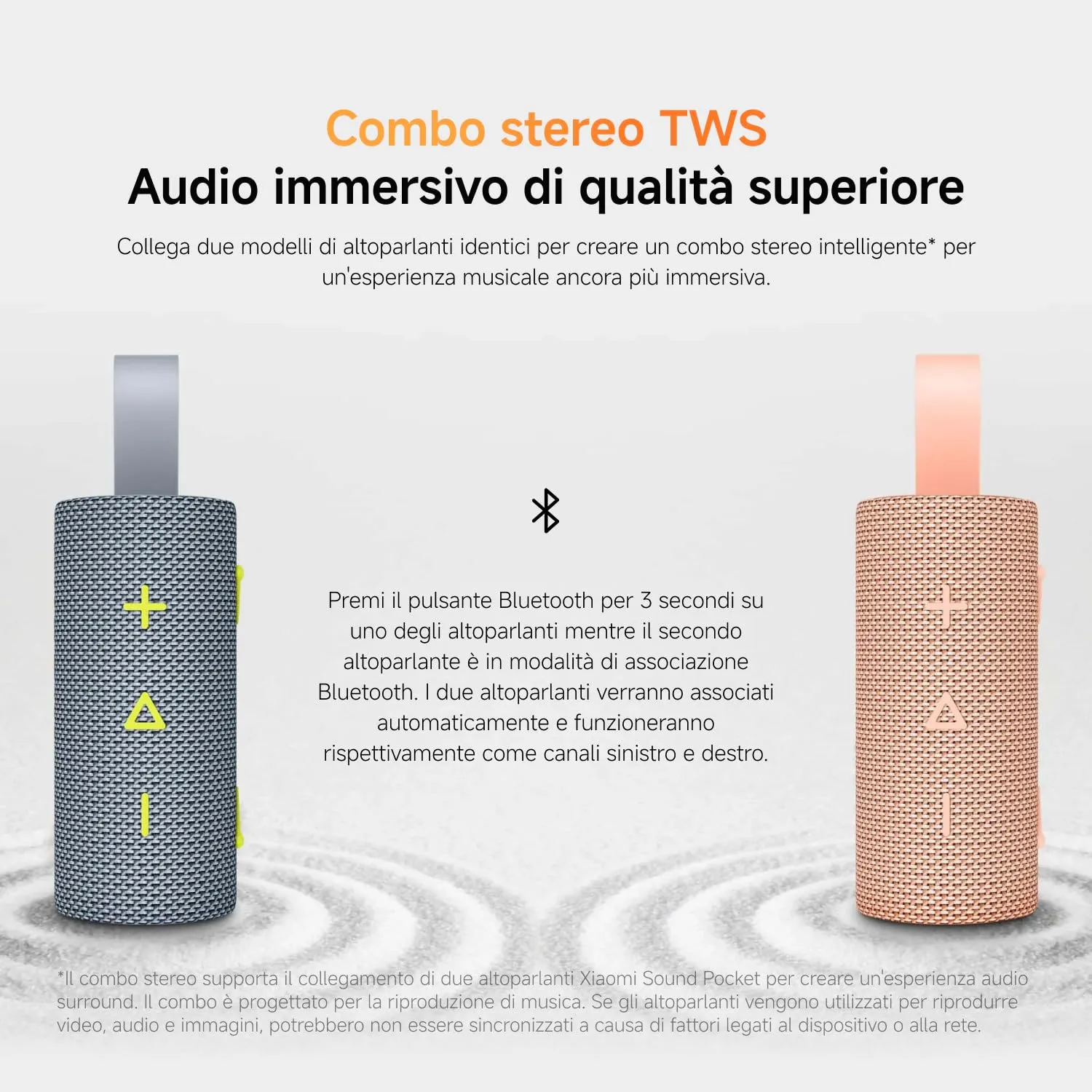 XIAOMI Sound Pocket Cassa Bluetooth Portatile 5W, Design Mini Compatto, 10 Ore di Autonomia, IP67 Waterproof, TWS Pairing, Bluetooth 5.4, per Outdoor e Viaggi, Grigio azzurrino - immagine 10
