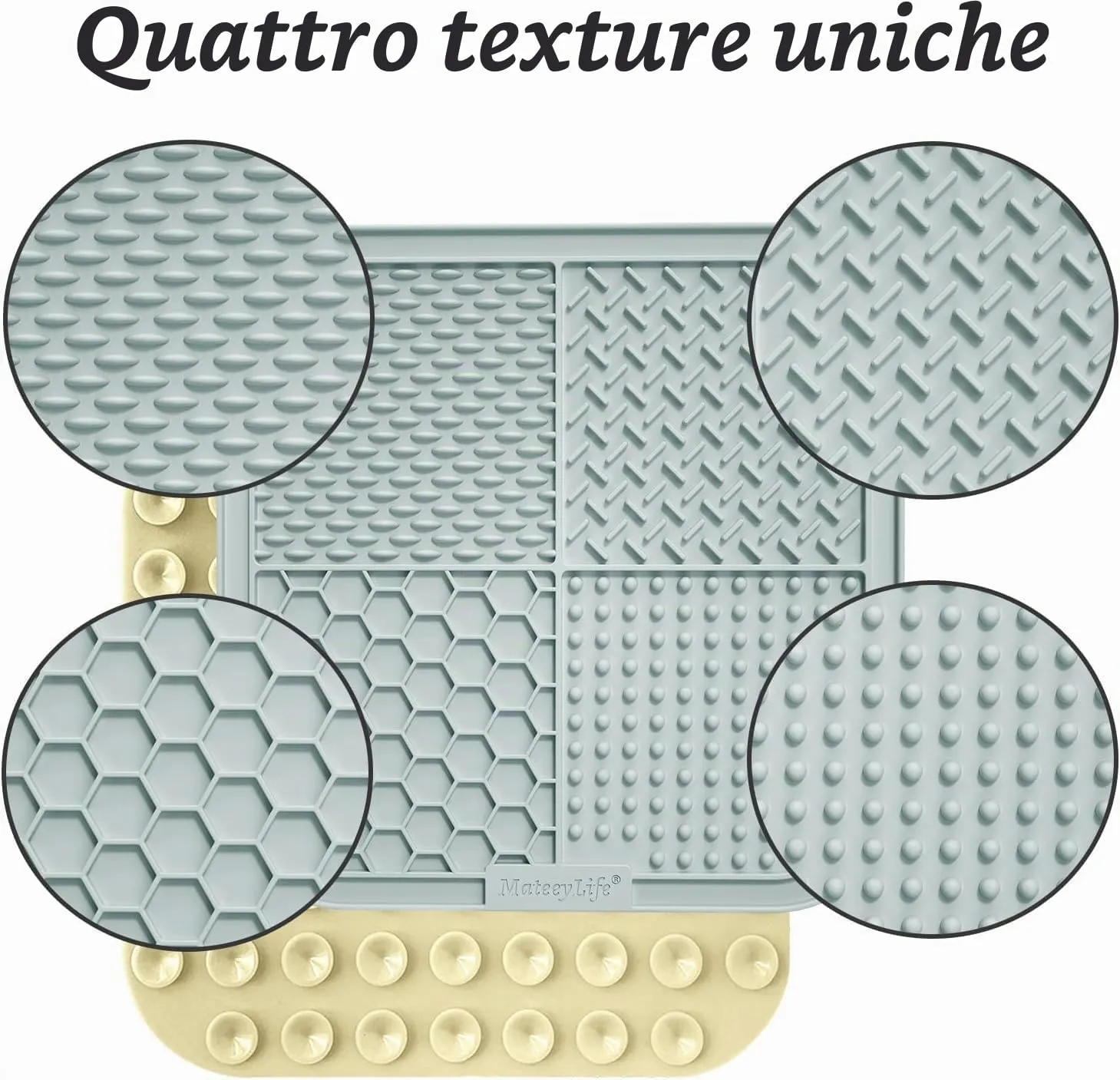 Mateeylife 2 PCS lick mat per cani con Ventosa,Grande Tappetino da leccare - immagine 3