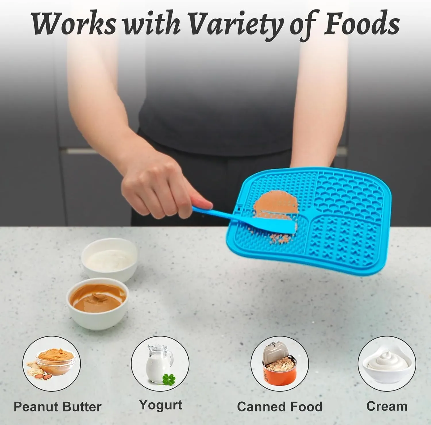 MateeyLife 2 PZ Tappetini Piccoli da Leccare per Cani con Ventose, Ciotole per Alimentazione Lenta, Tappetino per Leccare Gatti per Alleviare l'Ansia, Giocattoli per Cani per Tenerli Occupati - immagine 2