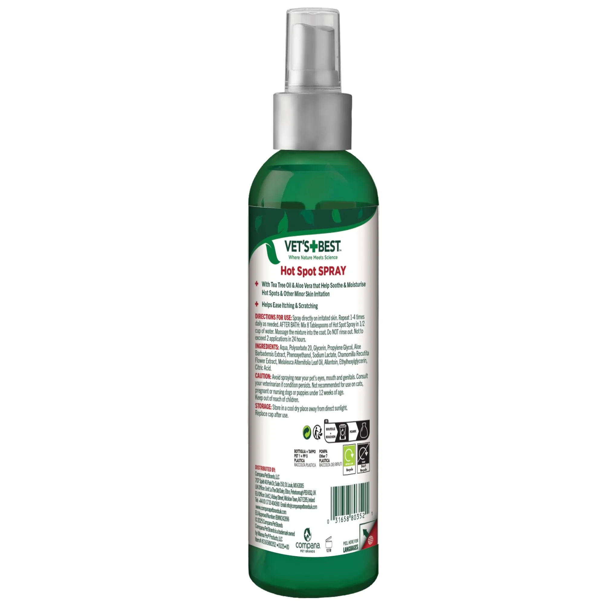 Vet's Best Spray Anti-Prurito Hot Spot per Cani 250ml - immagine 4