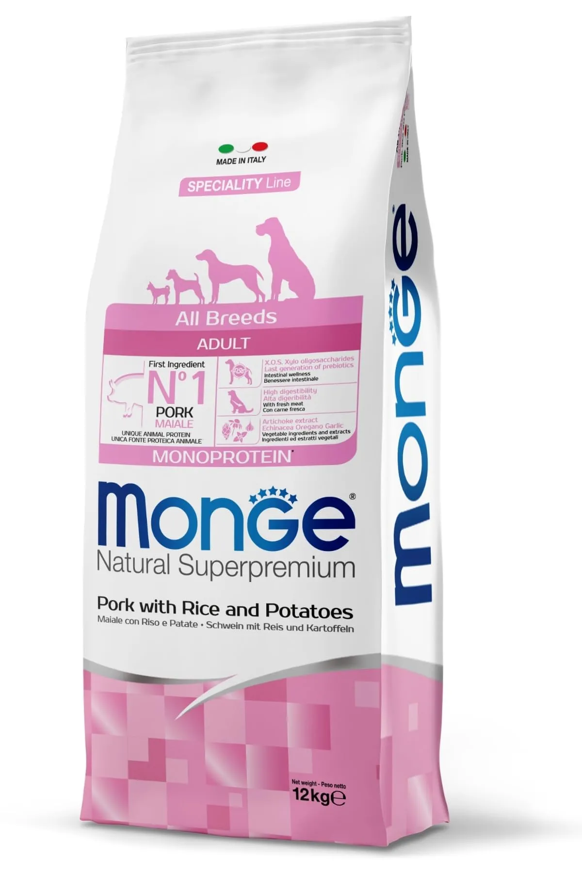 Monge, All Breeds Adult - Maiale, Riso e Patate, 12 Kg - immagine 1