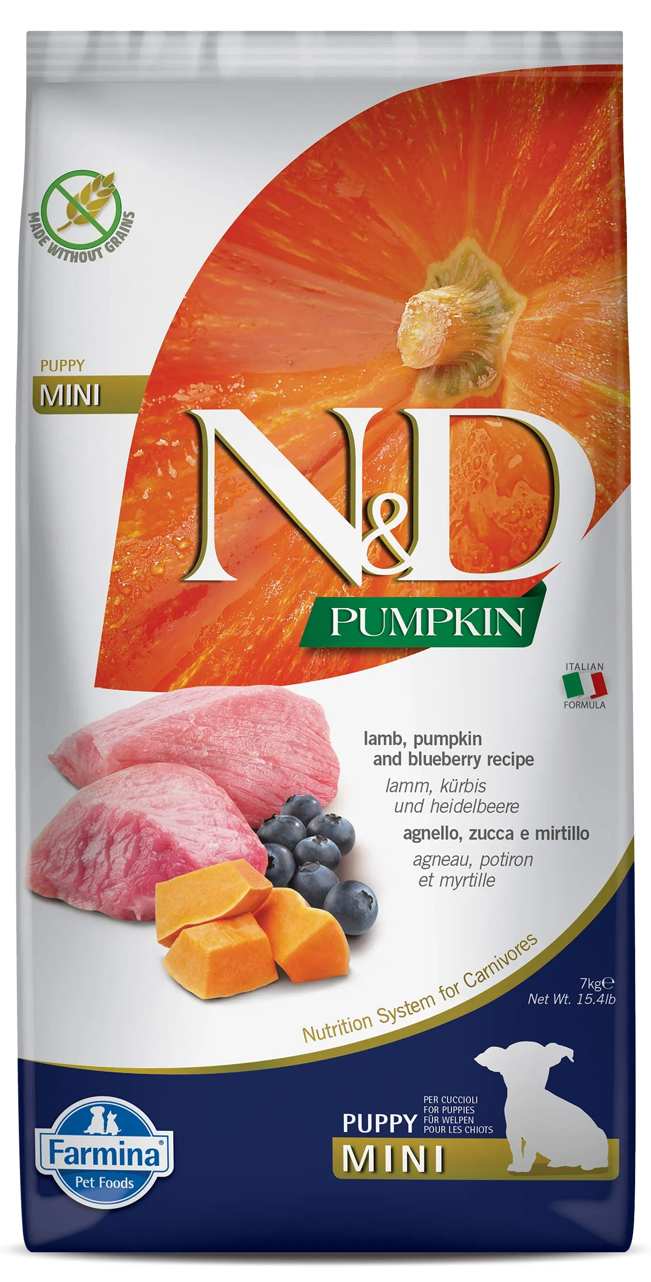 Farmina, N&D Pumpkin, Agnello, Zucca e Mirtillo, Cane Puppy Mini, 5kg - immagine 1