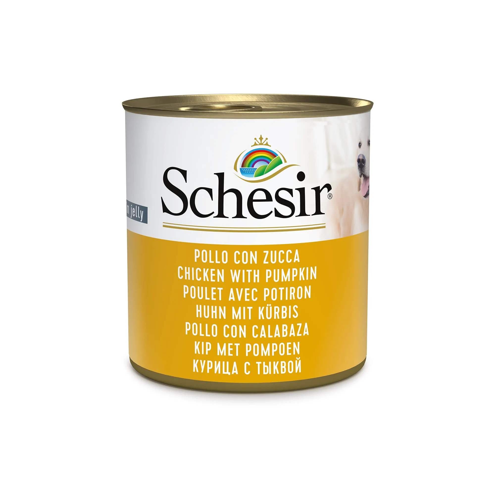 Schesir, Cibo Umido per Cani Adulti al Gusto Pollo con Zucca, Filetti in Morbida Gelatina - Totale 4,56 Kg (16 Lattine da 285G) - immagine 4