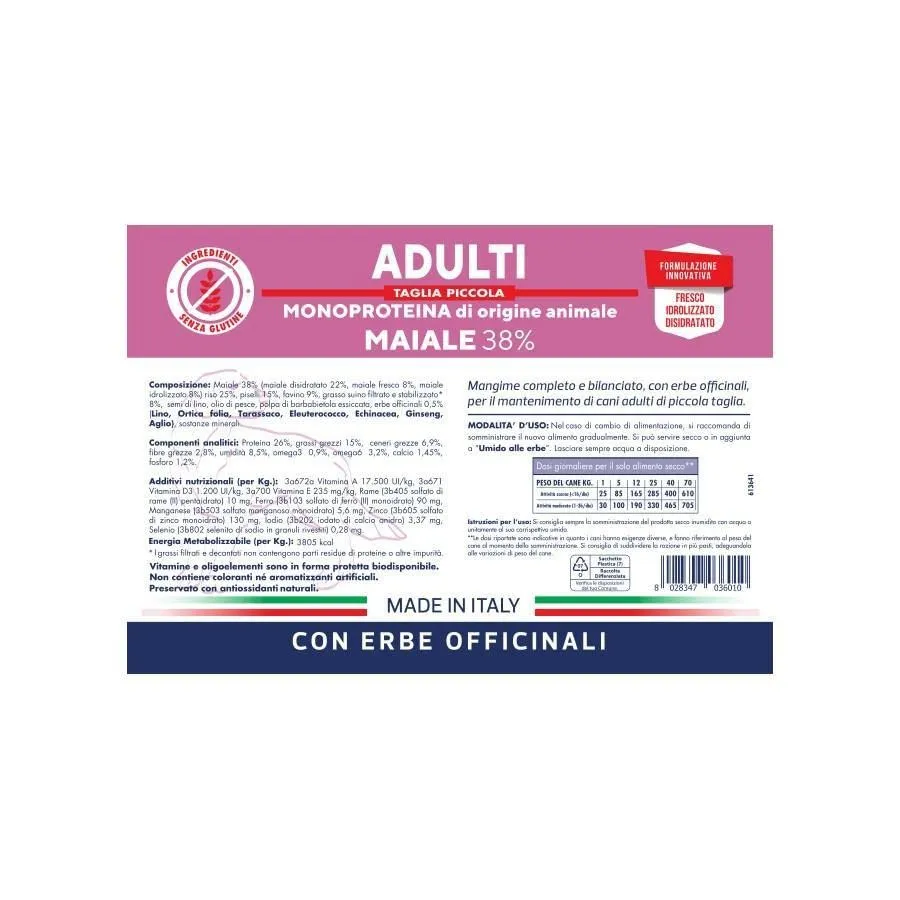 Vet Line monoproteico maiale adulto taglia piccola 3kg - immagine 2