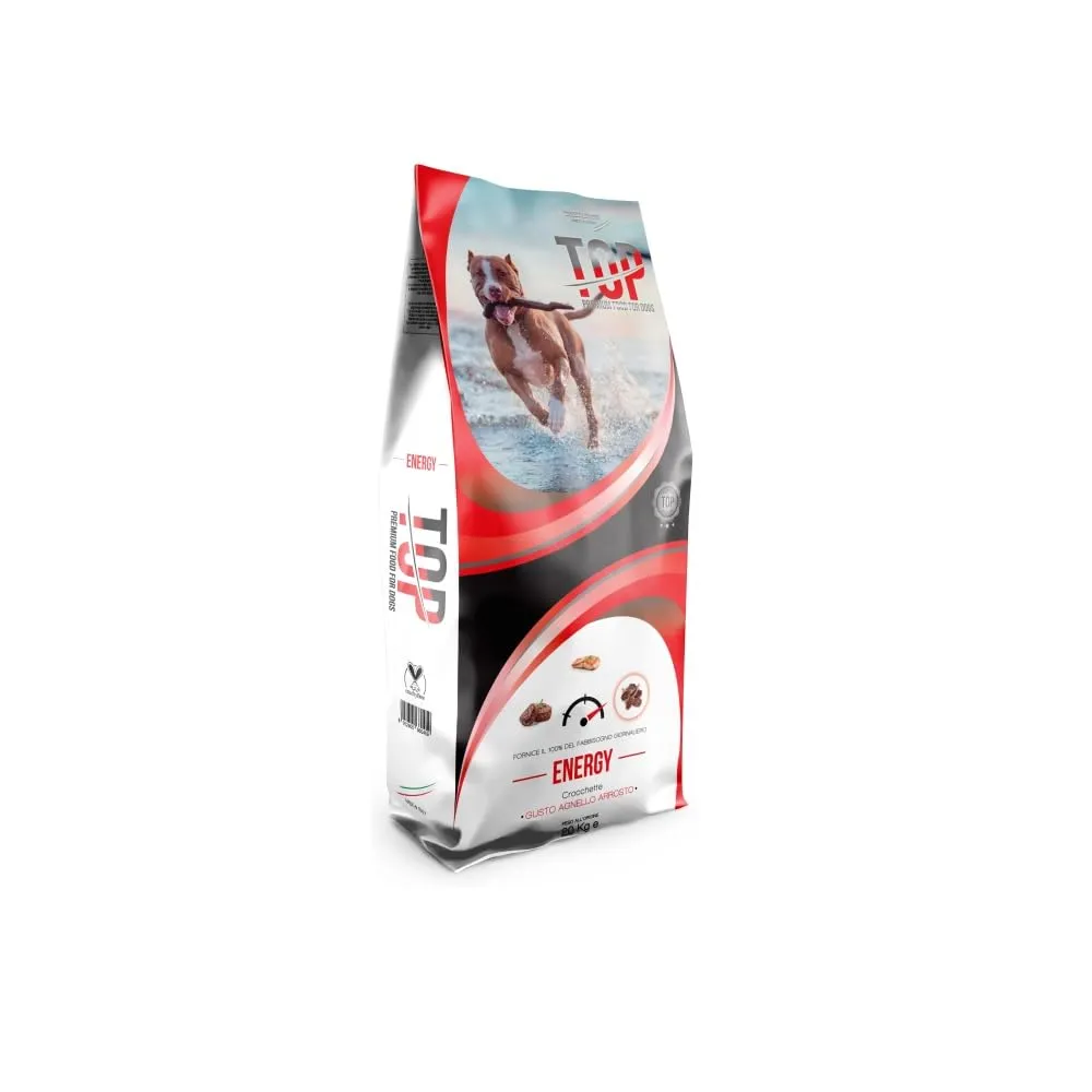 Top Energy - Alimento completo per il mantenimento di cani adulti con fabbisogno energetico elevato. Ricco di agnello, 1 confezione da 20 kg - immagine 1