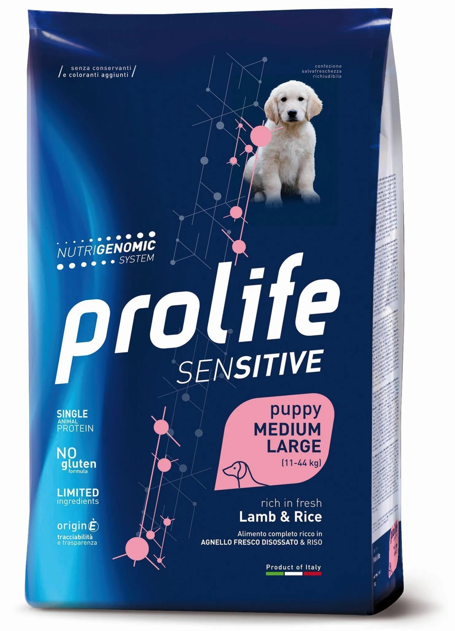 prolife - Sensitive Puppy Medium/Large all'Agnello e Riso da 10 kg - immagine 1