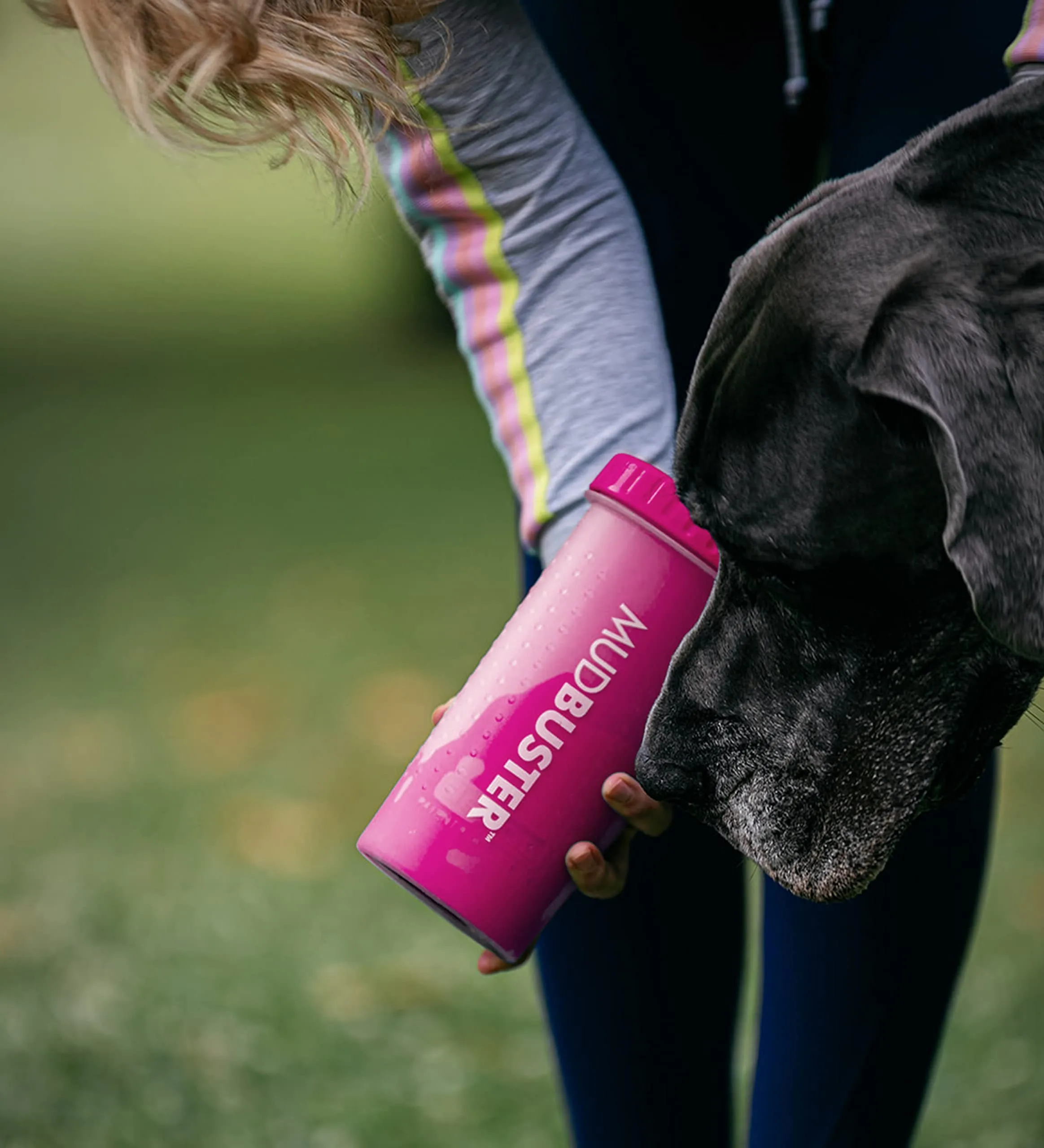 Dexas MudBuster Pulitore per zampe di cani portatile, misura L, fucsia - immagine 5