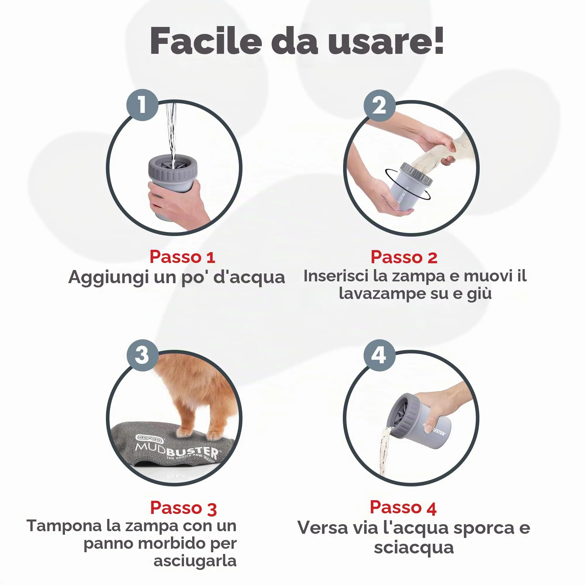 Dexas MudBuster - accessorio portatile per pulire le zampe del cane, misura media, colore grigio chiaro, accessori per animali domestici di alta qualità, autopulente, in silicone, 15,2 x 15,2 x 15,2 - immagine 5