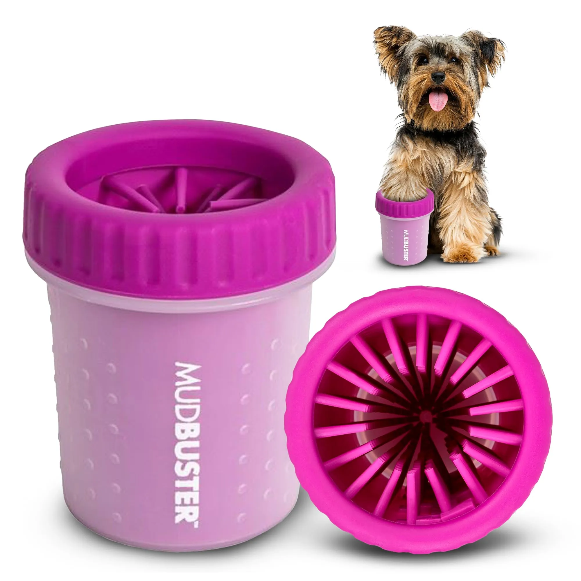 Dexas MudBuster - Pulitore portatile per zampe di cane, piccolo, fucsia, accessorio per animali domestici di alta qualità - immagine 1
