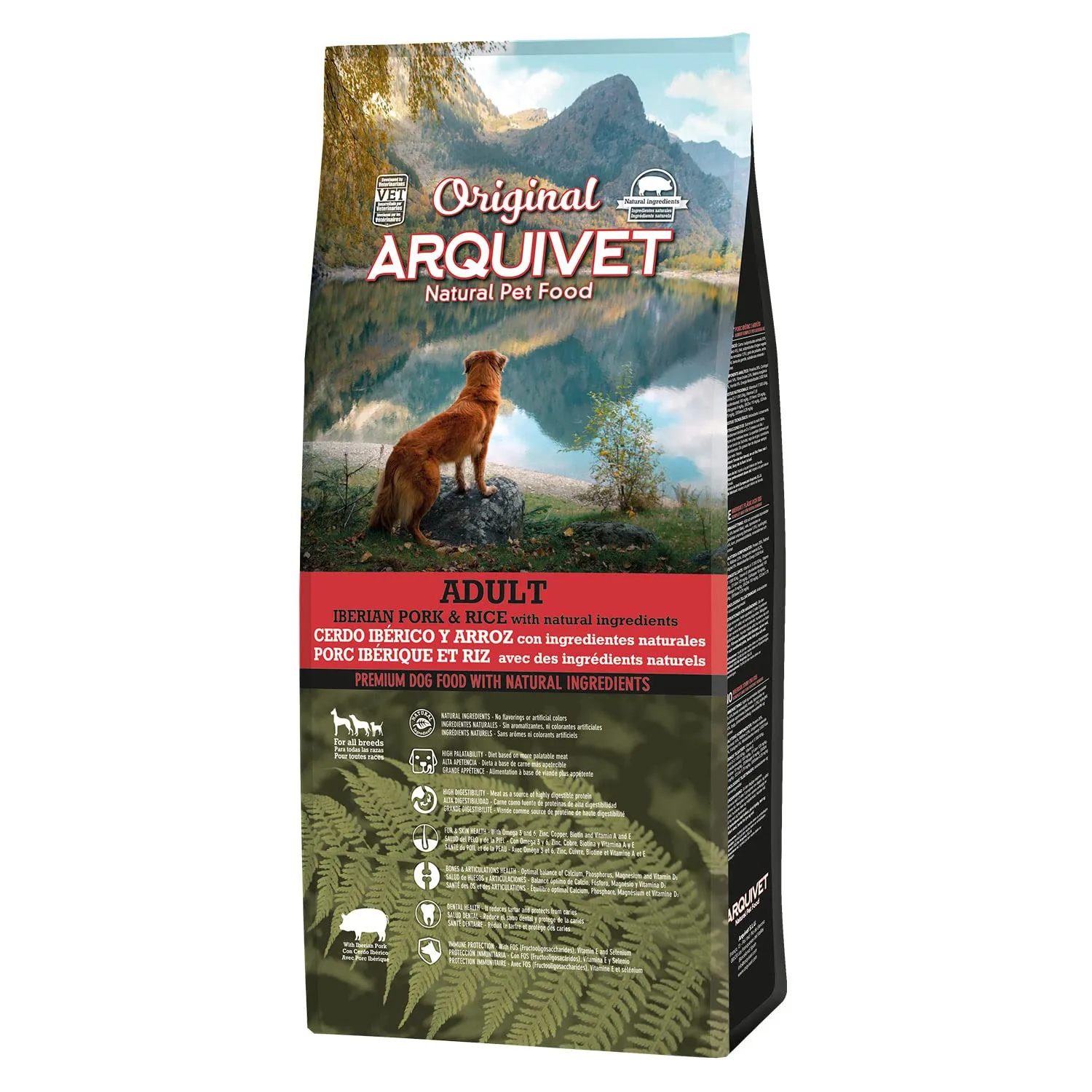 ARQUIVET Original - Adult - Maiale iberico e riso - 12 Kg - alimento secco per cani - tutte le razze - ingredienti naturali - immagine 1
