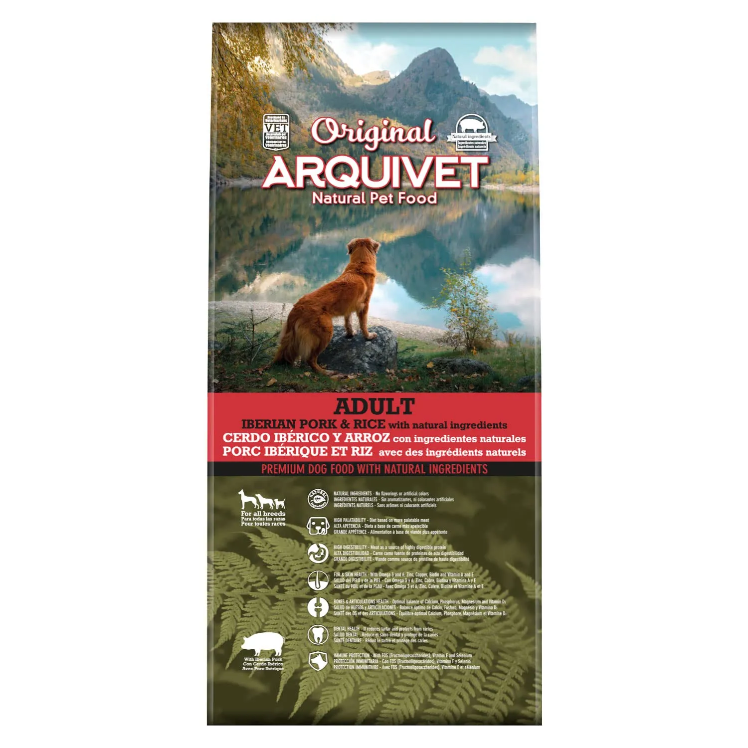 ARQUIVET Original - Adult - Maiale iberico e riso - 12 Kg - alimento secco per cani - tutte le razze - ingredienti naturali - immagine 4