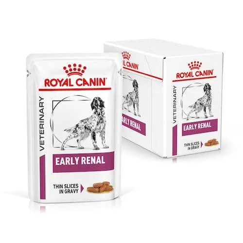 Royal Canin Veterinary Early Renal | Confezione Doppia | 2 x 12 x 100 g | Alimento dietetico completo per cani adulti | Per favorire la funzione renale | Bocconi in salsa - immagine 4