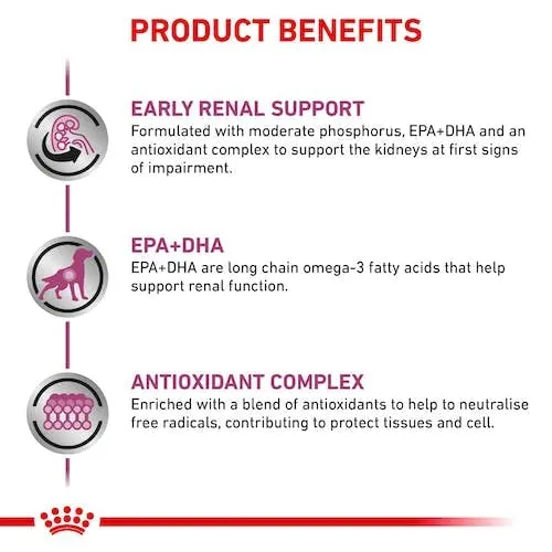 Royal Canin Veterinary Early Renal | Confezione Doppia | 2 x 12 x 100 g | Alimento dietetico completo per cani adulti | Per favorire la funzione renale | Bocconi in salsa - immagine 7