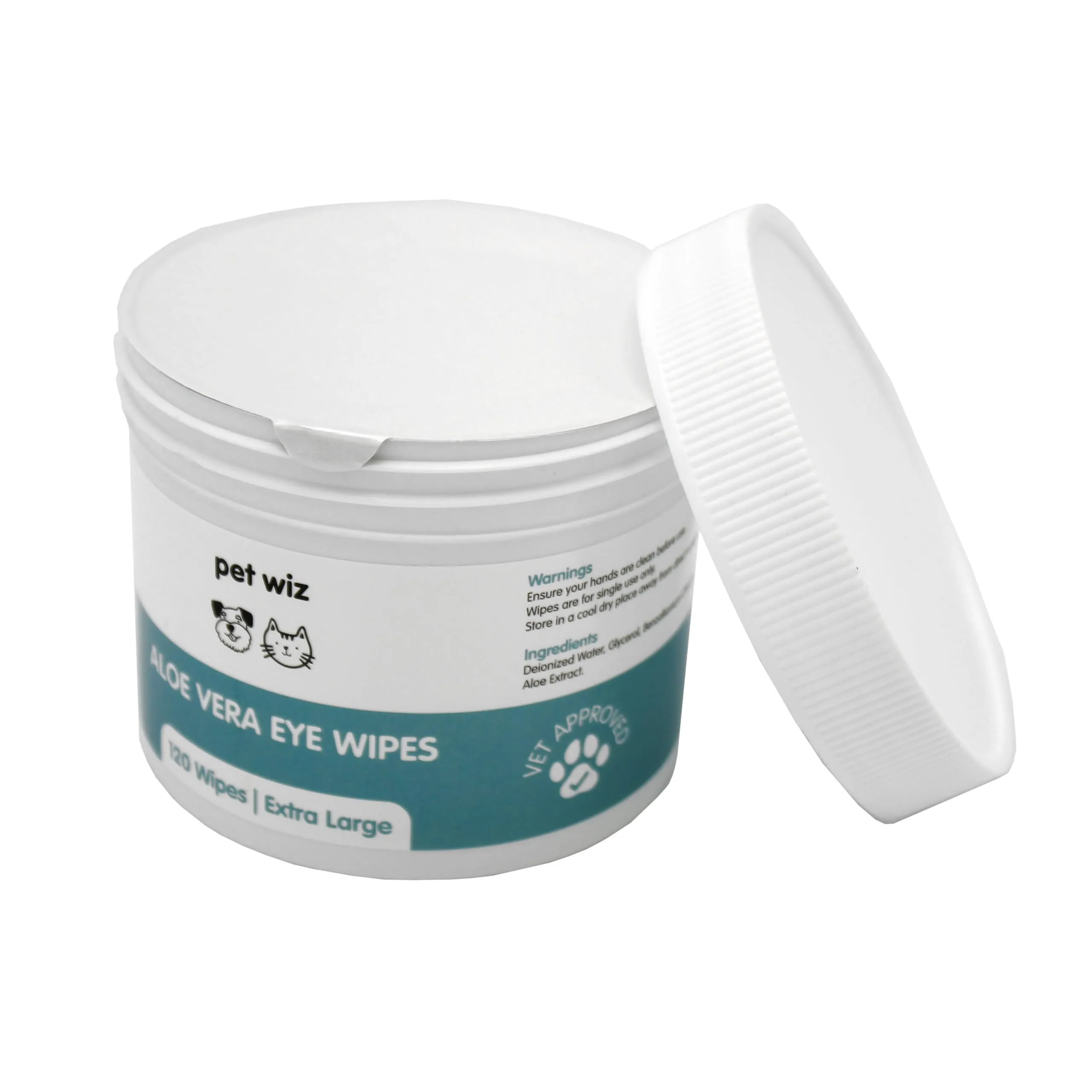 pet wiz Approvato dal veterinario, 240 salviette naturali extra large per gli occhi, delicate e lenitive - immagine 2
