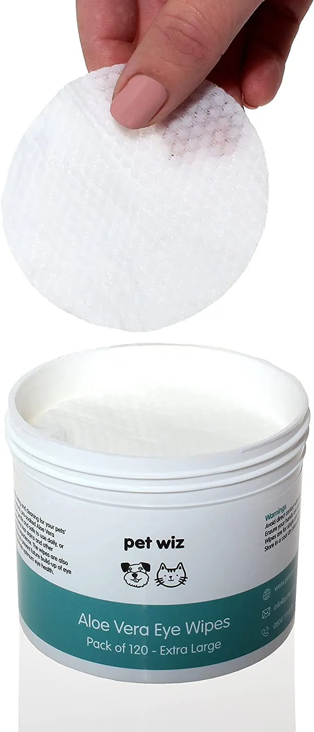 pet wiz Approvato dal veterinario, 240 salviette naturali extra large per gli occhi, delicate e lenitive - immagine 7