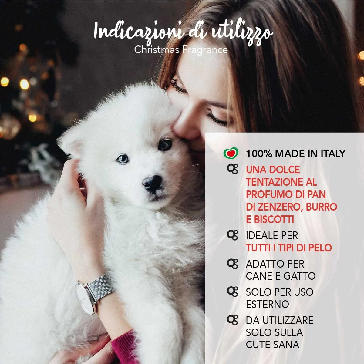 YUUP! - Acqua profumata condizionante per cane e gatto senza alcool Christmas, 150 ml, profumo a lunga durata con fragranza al pan di zenzero, burro e biscotti - immagine 4