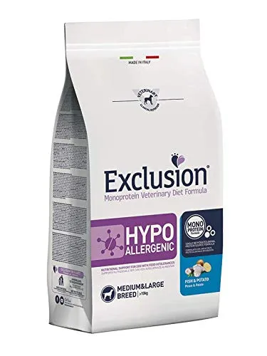 Exclusion Diet Hypoallergenic Medium/Large Breed Pesce e Patate 12 kg - immagine 1