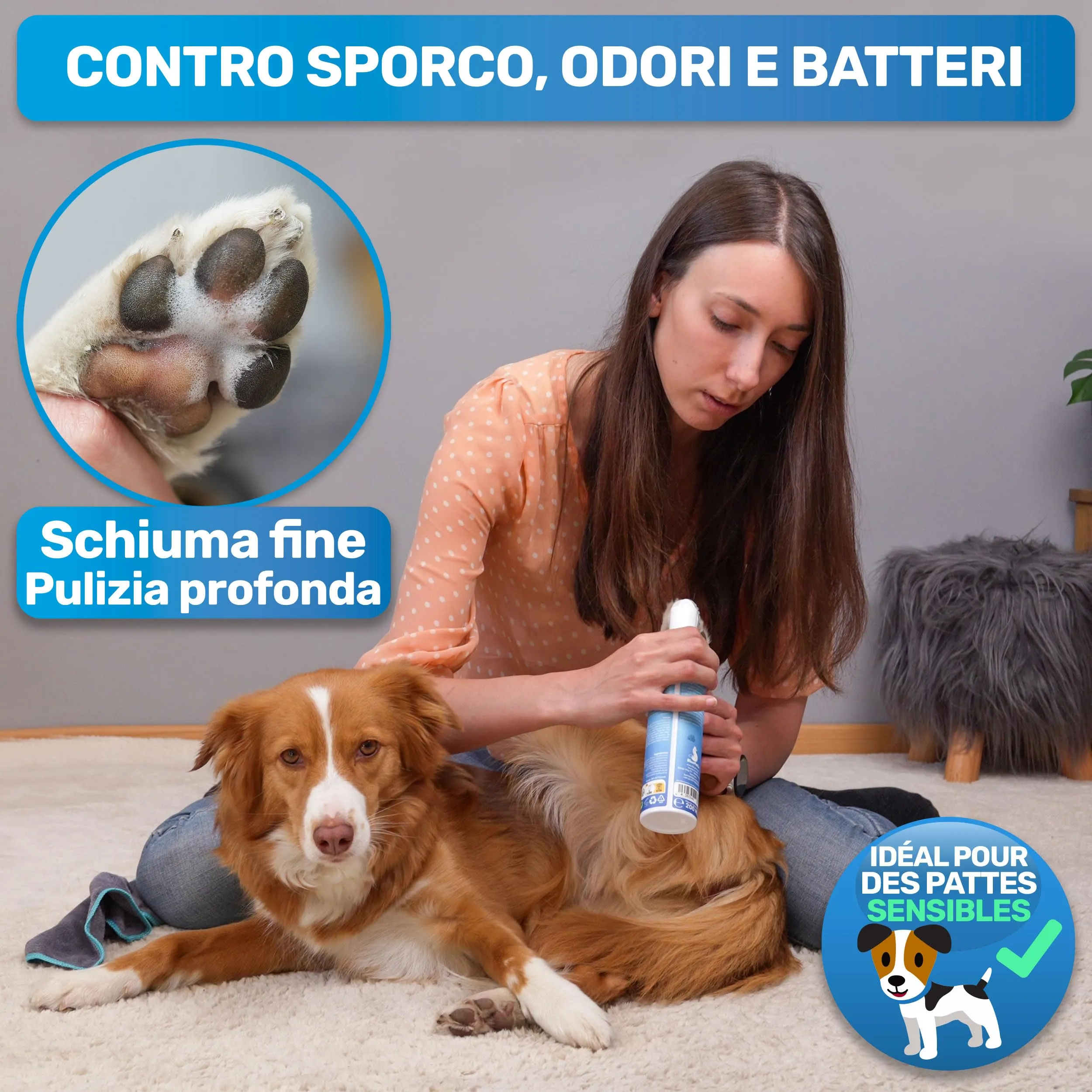 BluePet Detergente Zampe Cane 200ml, Pulisci Zampe, Schiuma Lavazampe - immagine 3