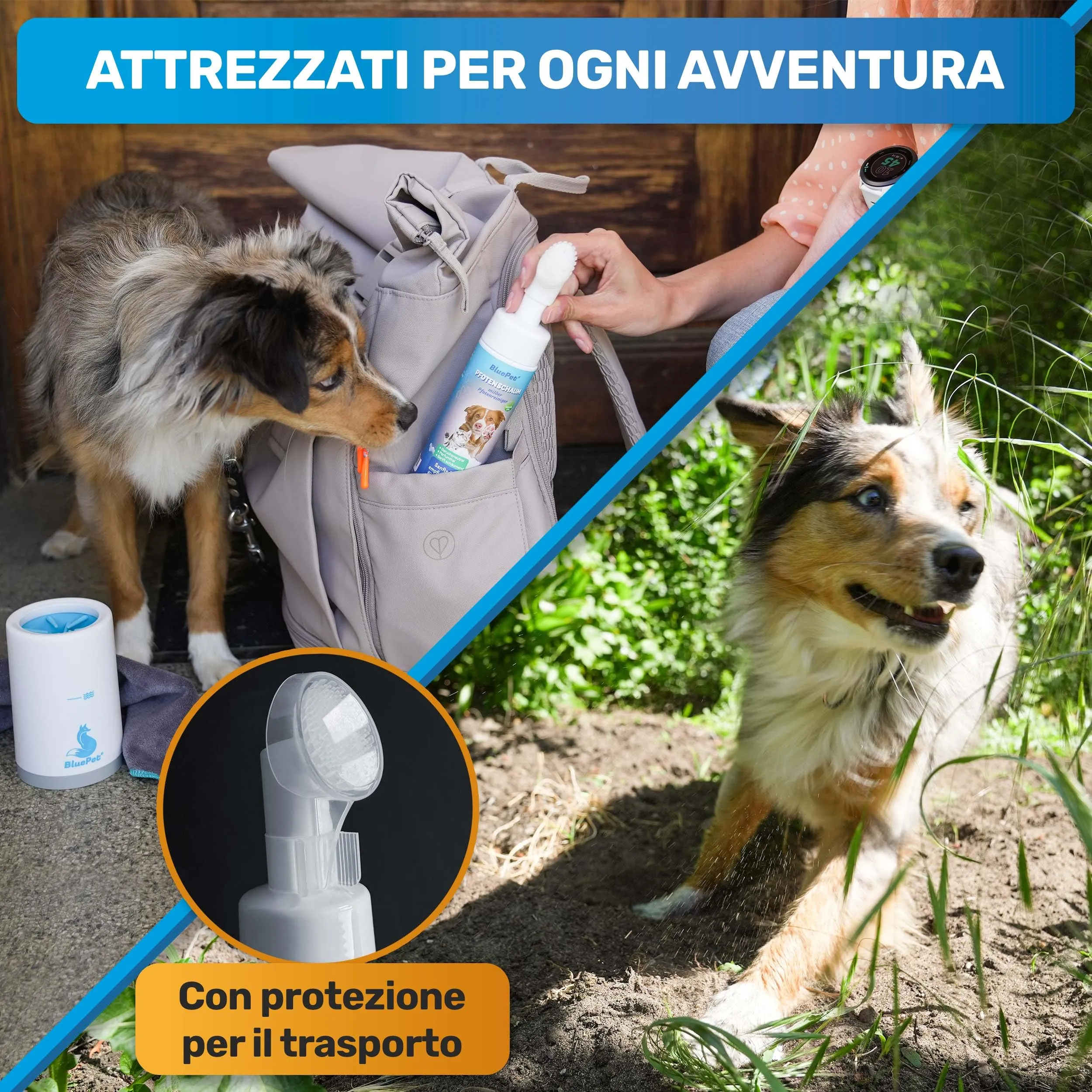 BluePet Detergente Zampe Cane 200ml, Pulisci Zampe, Schiuma Lavazampe - immagine 4