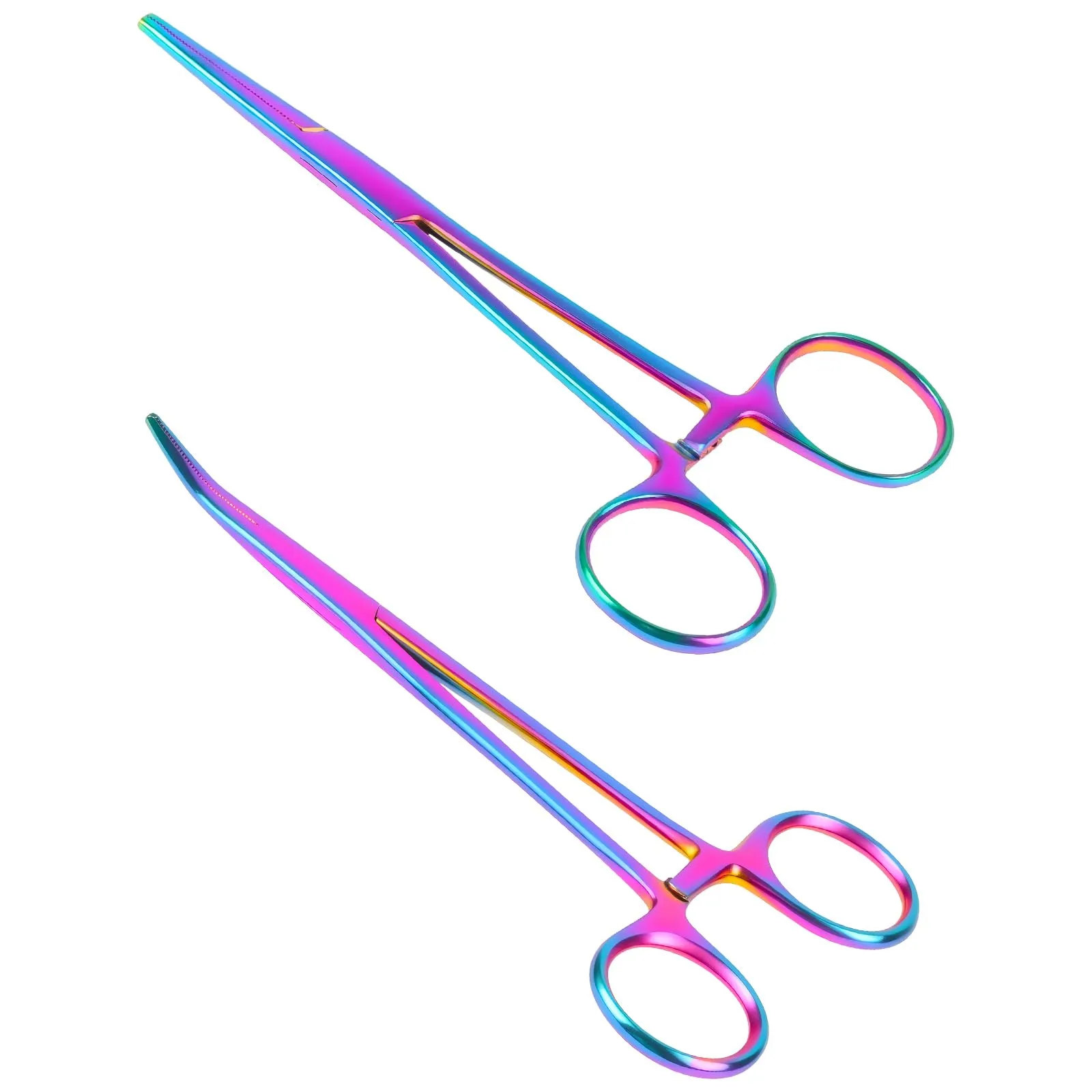Ainiv 2 Pezzi Pinzette in Acciaio Inox, 18cm Pinzette per Toelettatura Animali, Pinza per La Pesca, Pinze Locking Set, per Pulizia Orecchie da Cane e Cura Degli Animali (Testa Dritta + Gomito) - immagine 1