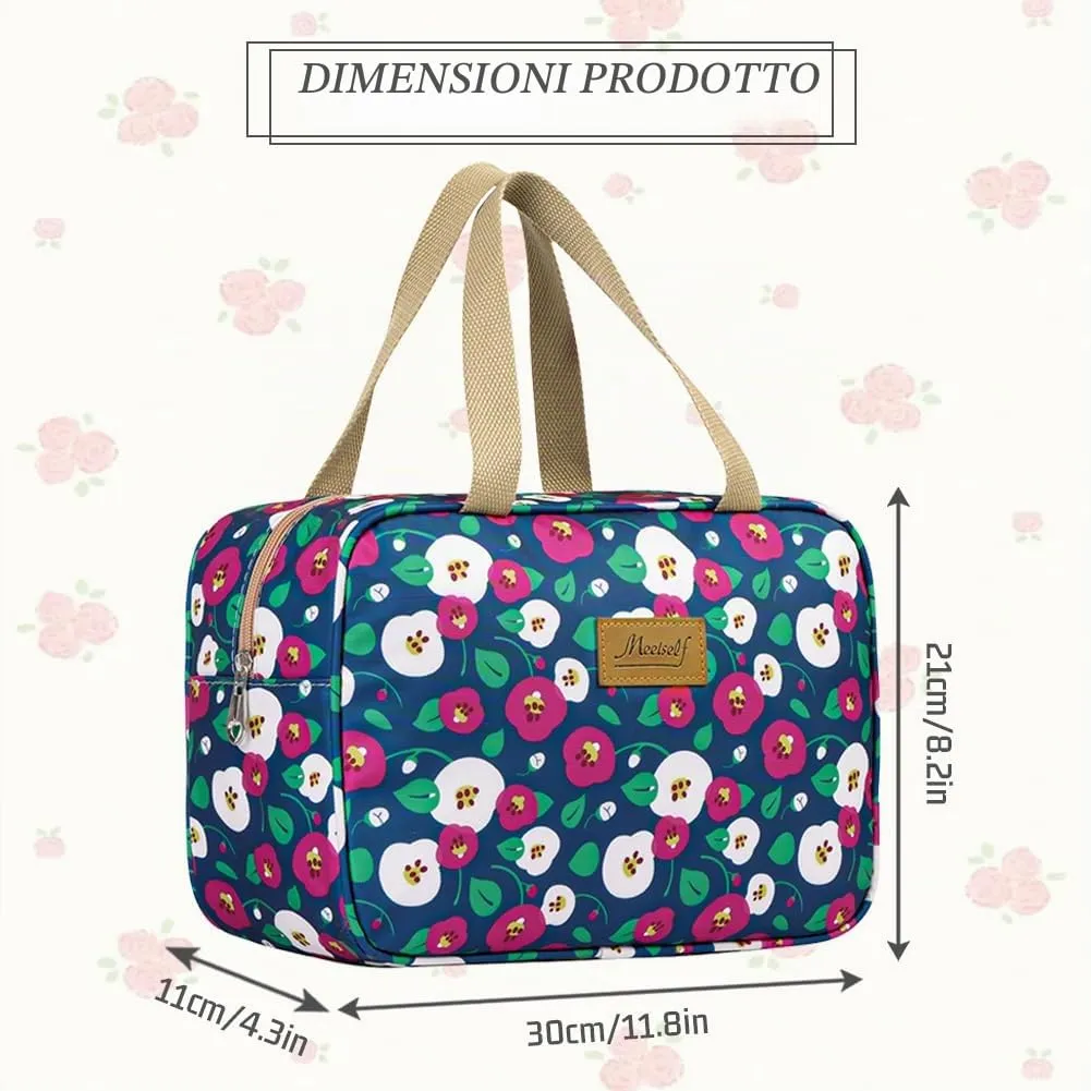Aucuu Beauty Case Da Viaggio, Borsa da Toilette per Donna, Borse per Cosmetici con zip,Borsa Da Toilette Impermeabile Di Grande Capacità Per Brevi Viaggi, Affari E Ufficio - immagine 2