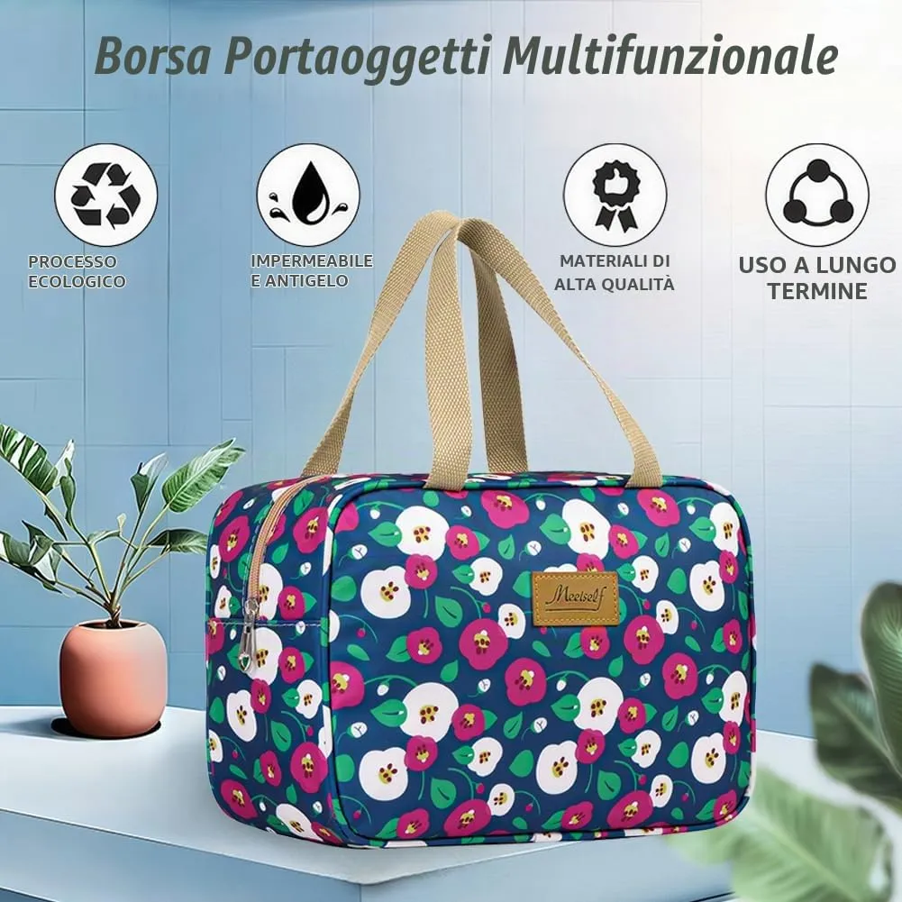 Aucuu Beauty Case Da Viaggio, Borsa da Toilette per Donna, Borse per Cosmetici con zip,Borsa Da Toilette Impermeabile Di Grande Capacità Per Brevi Viaggi, Affari E Ufficio - immagine 8