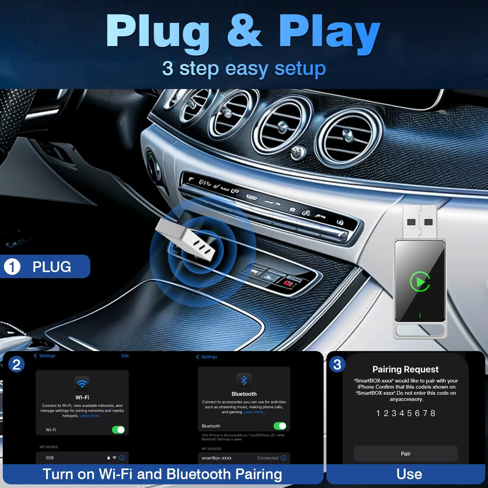 Drepint Adattatore Wireless 2 in 1 per CarPlay & Android Auto - immagine 3