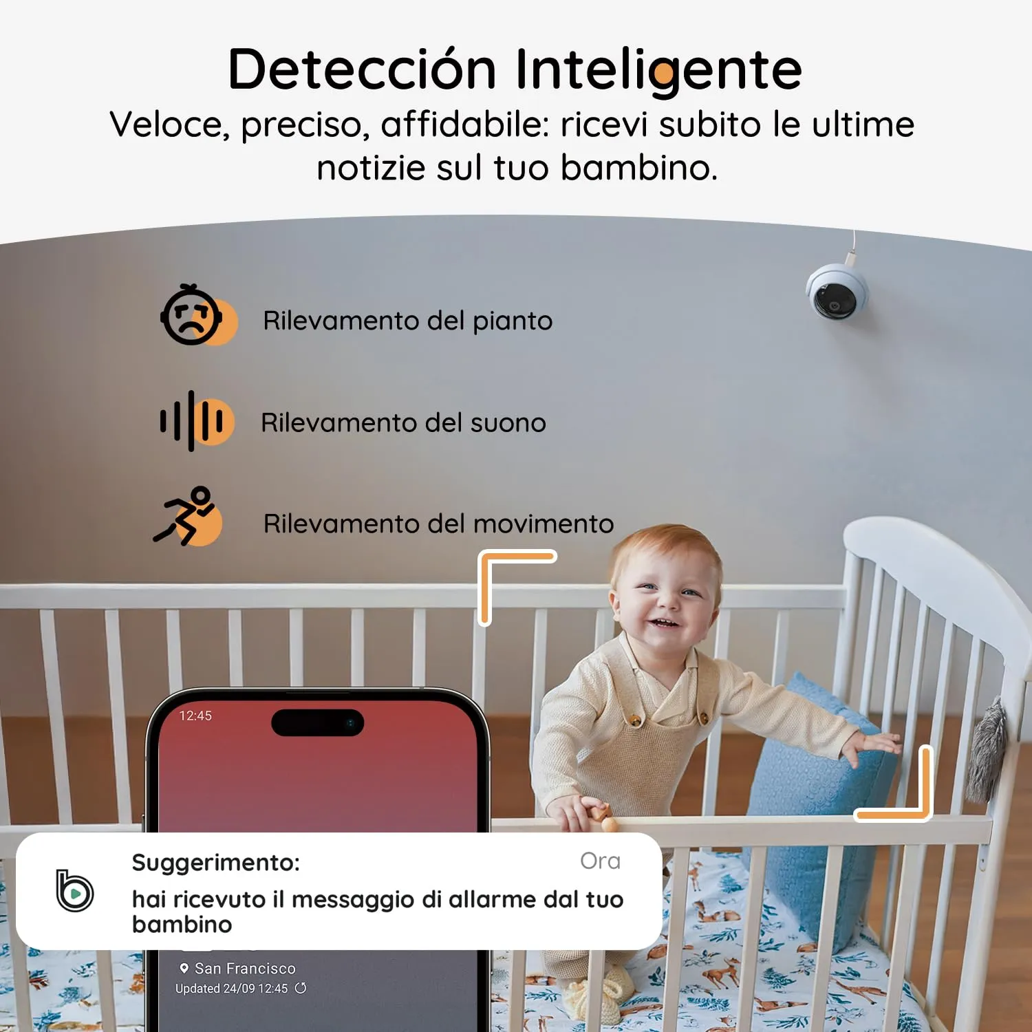 Boifun Baby Monitor Video e Audio 2K con 2 Telecamere, Schermo 5'' IPS, Controllo da APP Mobile & Display, Visione Notturna, Audio Bidirezionale, Rilevamento Intelligente, Connessione Stabile - immagine 5