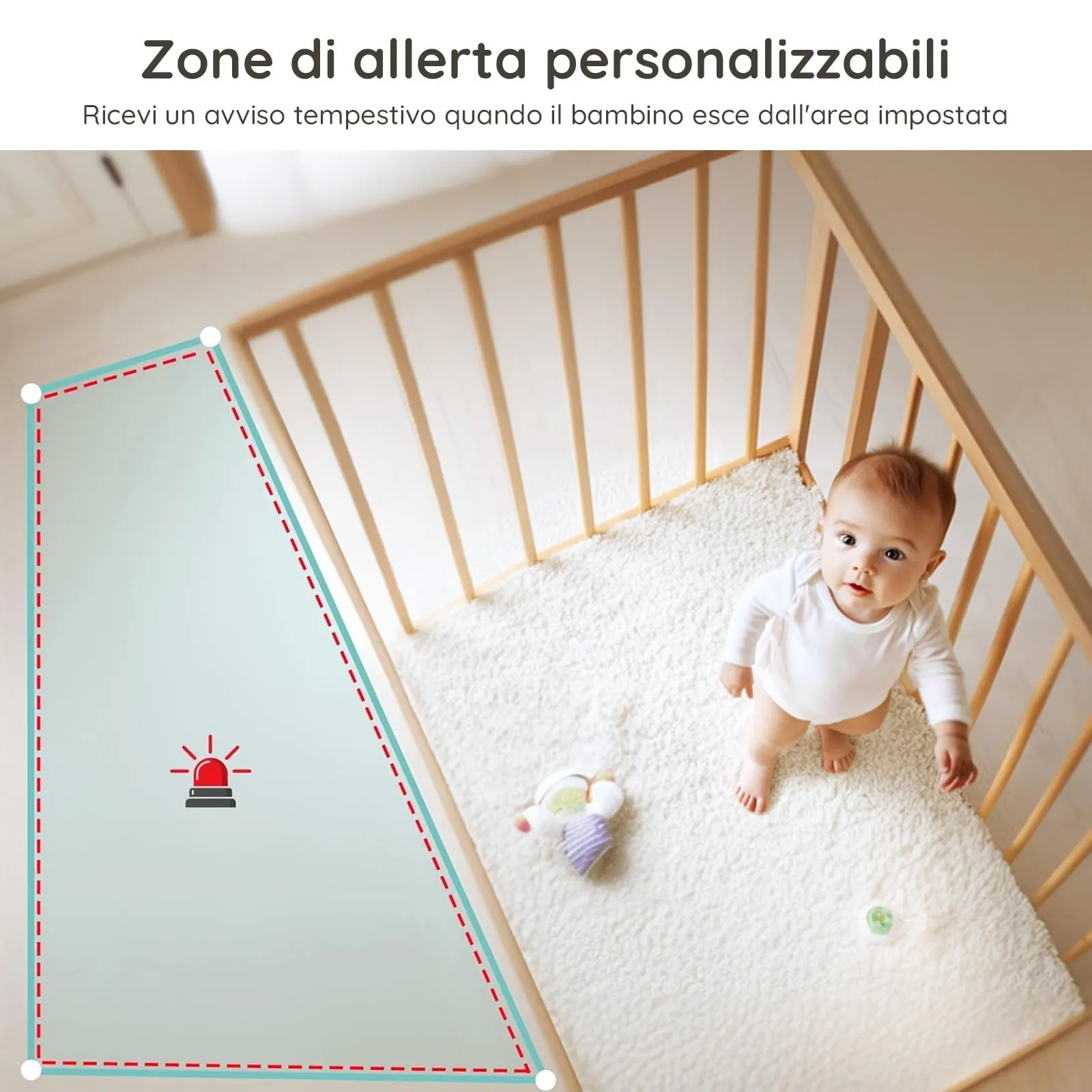 Boifun Baby Monitor Video e Audio 2K con 2 Telecamere, Schermo 5'' IPS, Controllo da APP Mobile & Display, Visione Notturna, Audio Bidirezionale, Rilevamento Intelligente, Connessione Stabile - immagine 10