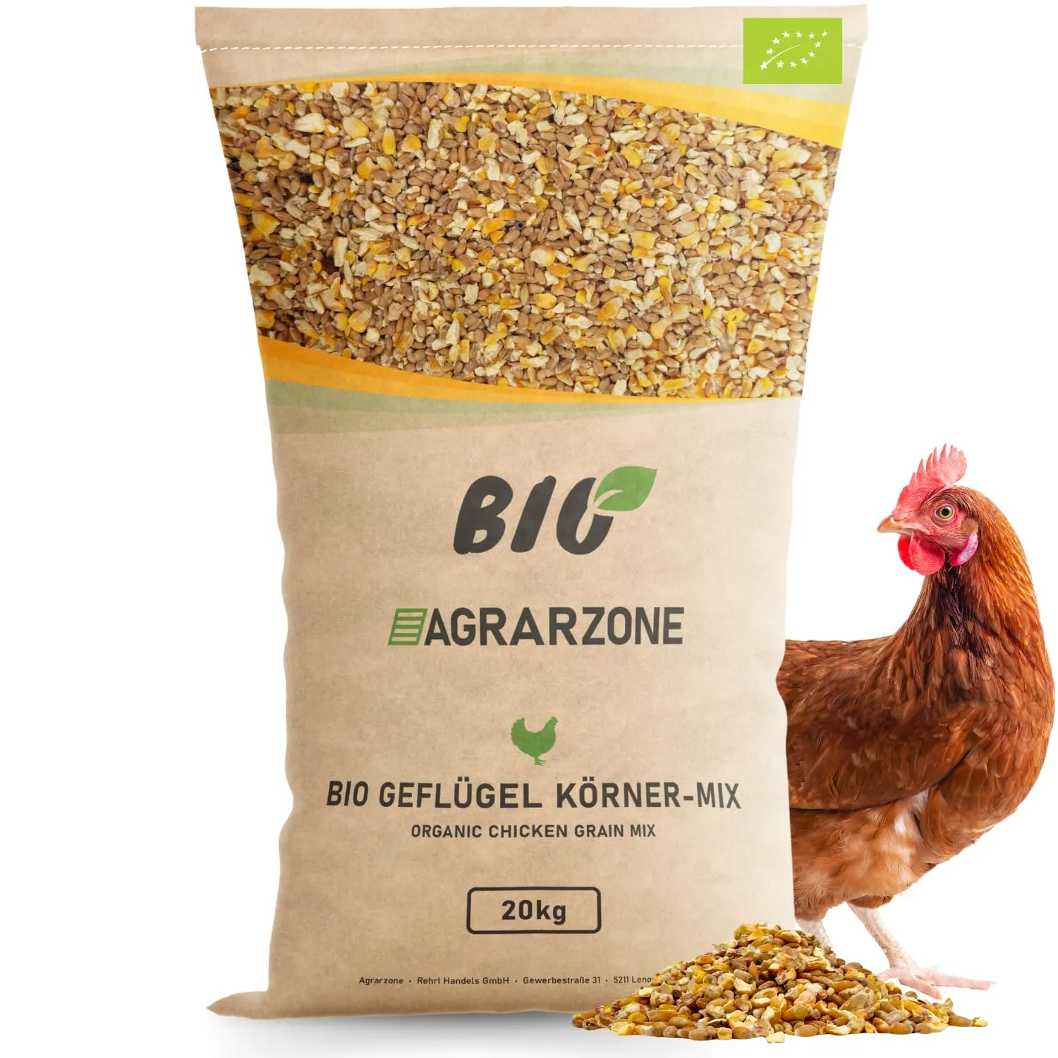 Agrarzone BIO Mangime per Galline Mix Granaglie 20 kg - Alimento Biologico per Ovaiole - 100% Naturale & Senza OGM - Qualità Premium Austria - immagine 1
