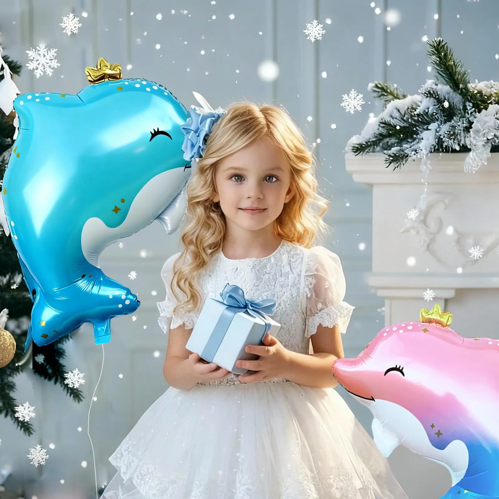 2PCS Palloncini Delfini,palloncino Giant Dolphin Colorato in alluminio - immagine 7