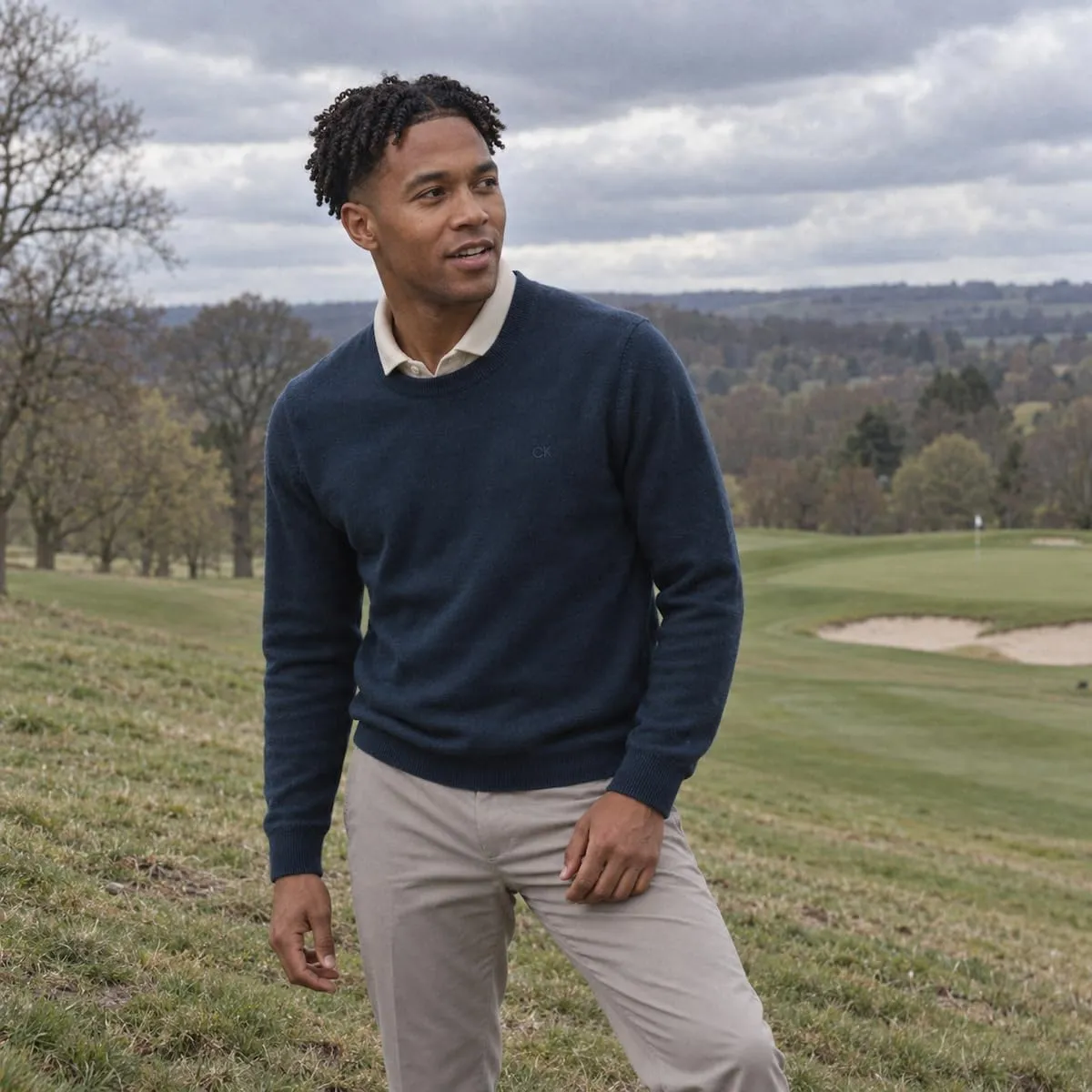 Calvin Klein Uomo Maglione Golf Girocollo - Petrolio - L - immagine 2