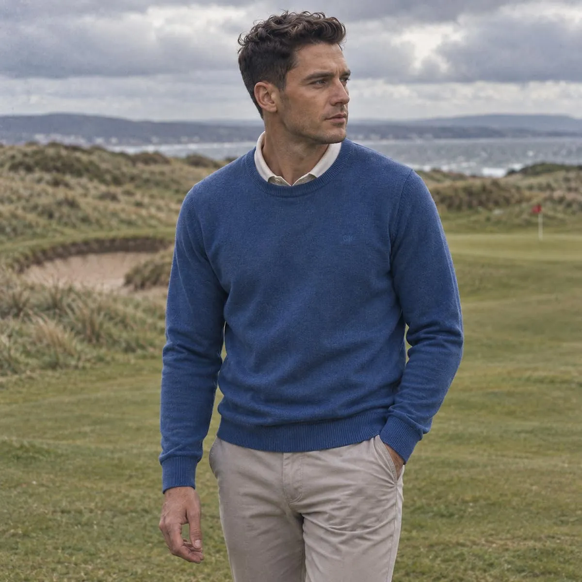 Calvin Klein Uomo Maglione Golf Girocollo - Blu Atlantico - XXL - immagine 2