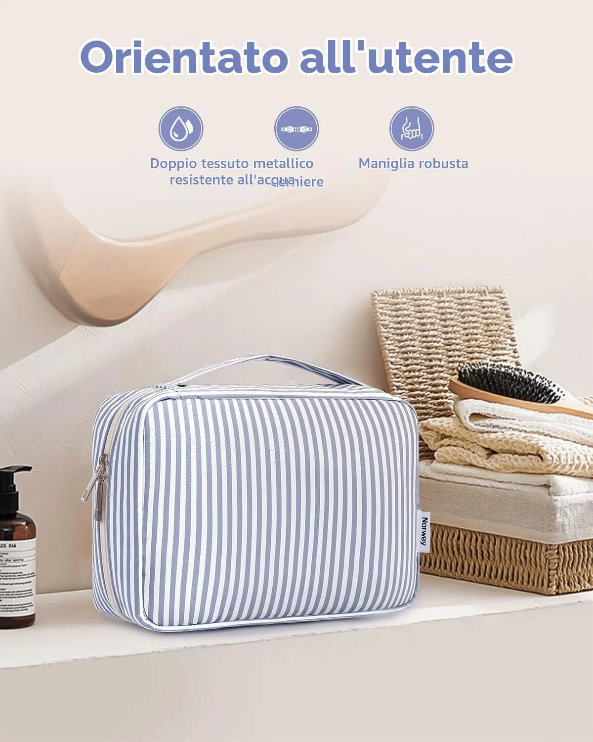 Beauty case da donna grande - Beauty case da appendere, borsa per cosmetici per donne e uomini - Borsa da toilette 1 - immagine 7