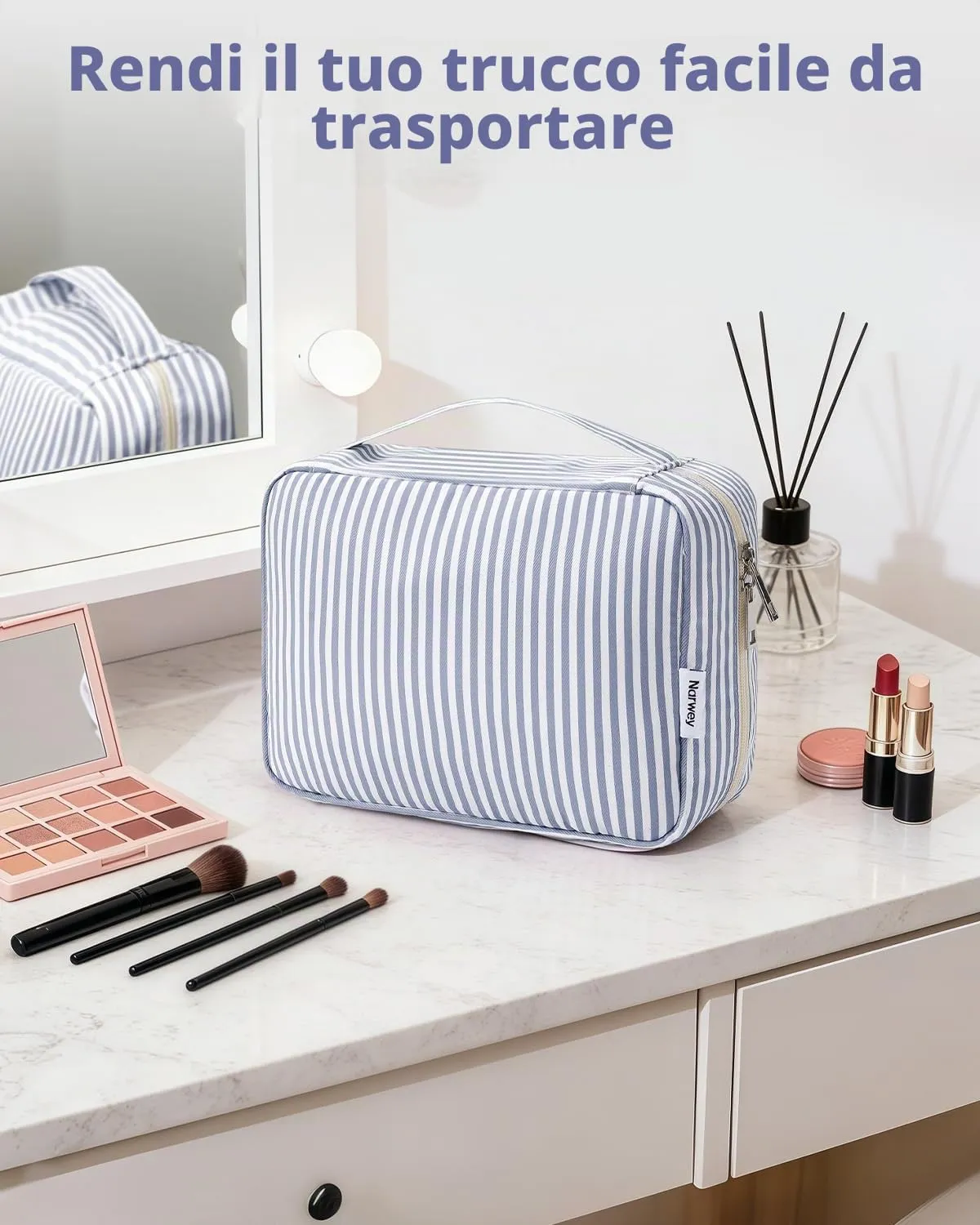 Beauty case da donna grande - Beauty case da appendere, borsa per cosmetici per donne e uomini - Borsa da toilette 1 - immagine 9