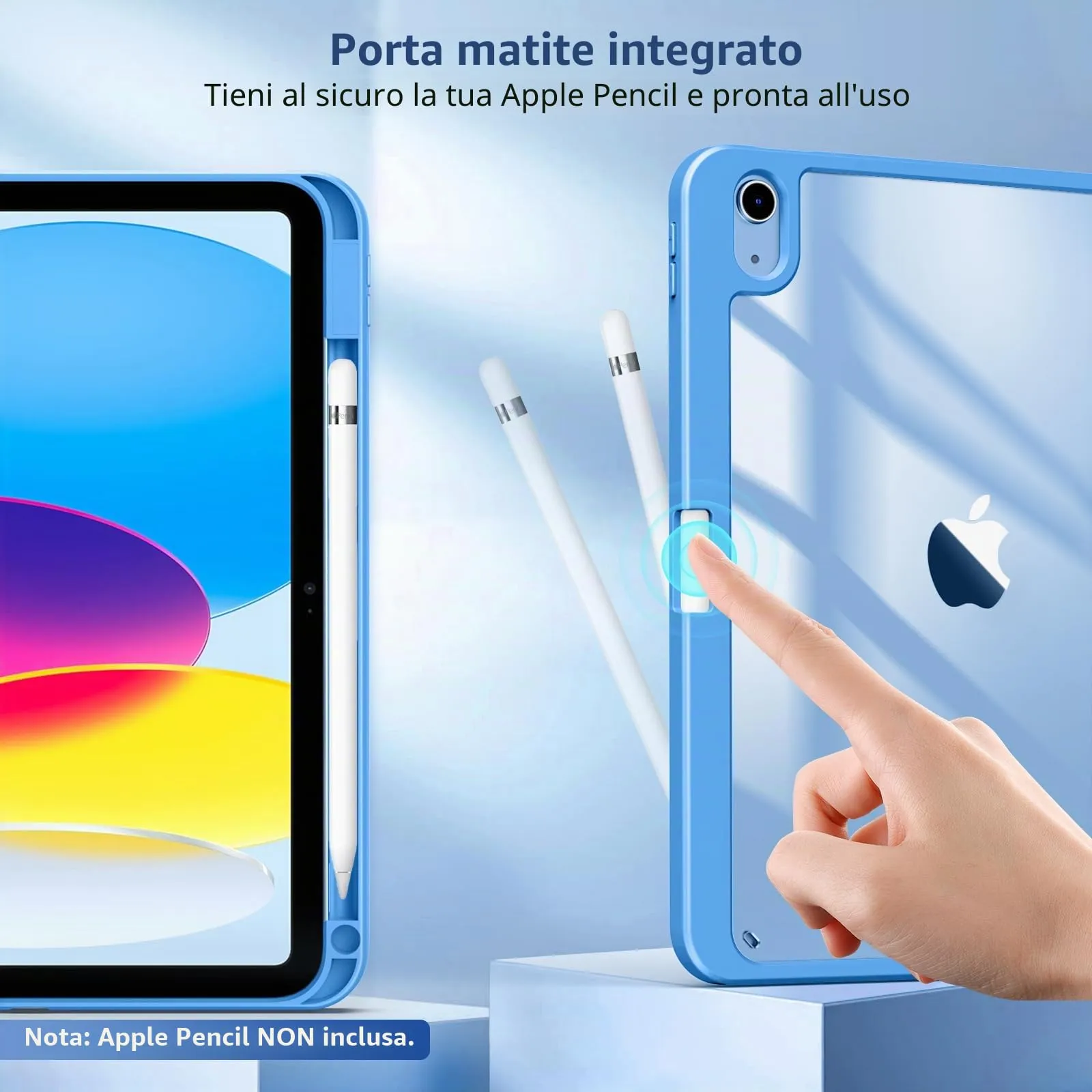 TiMOVO Cover per iPad A16 11. Gen 11"&10. Gen 10,9", Onda Blu - immagine 4