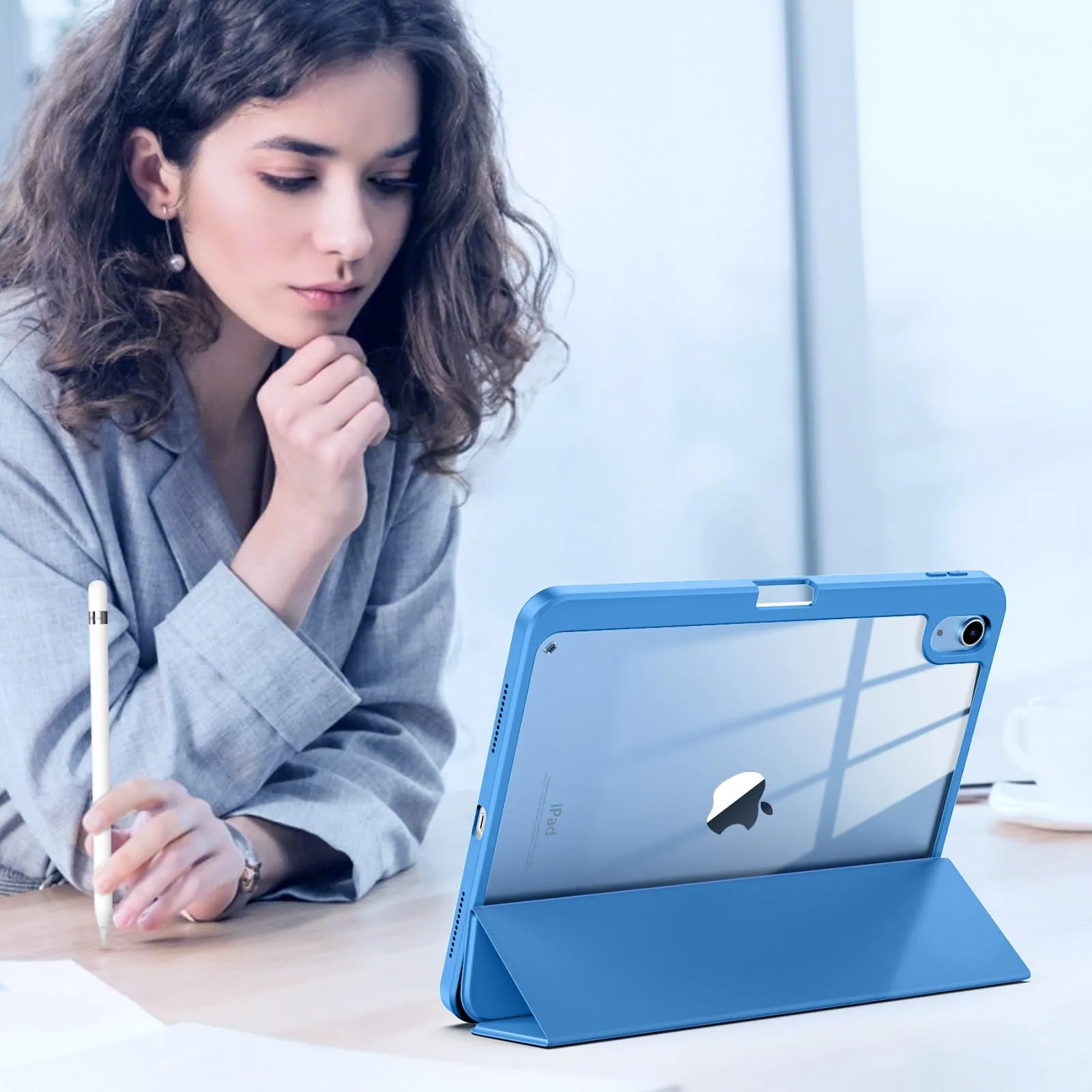 TiMOVO Cover per iPad A16 11. Gen 11"&10. Gen 10,9", Onda Blu - immagine 8