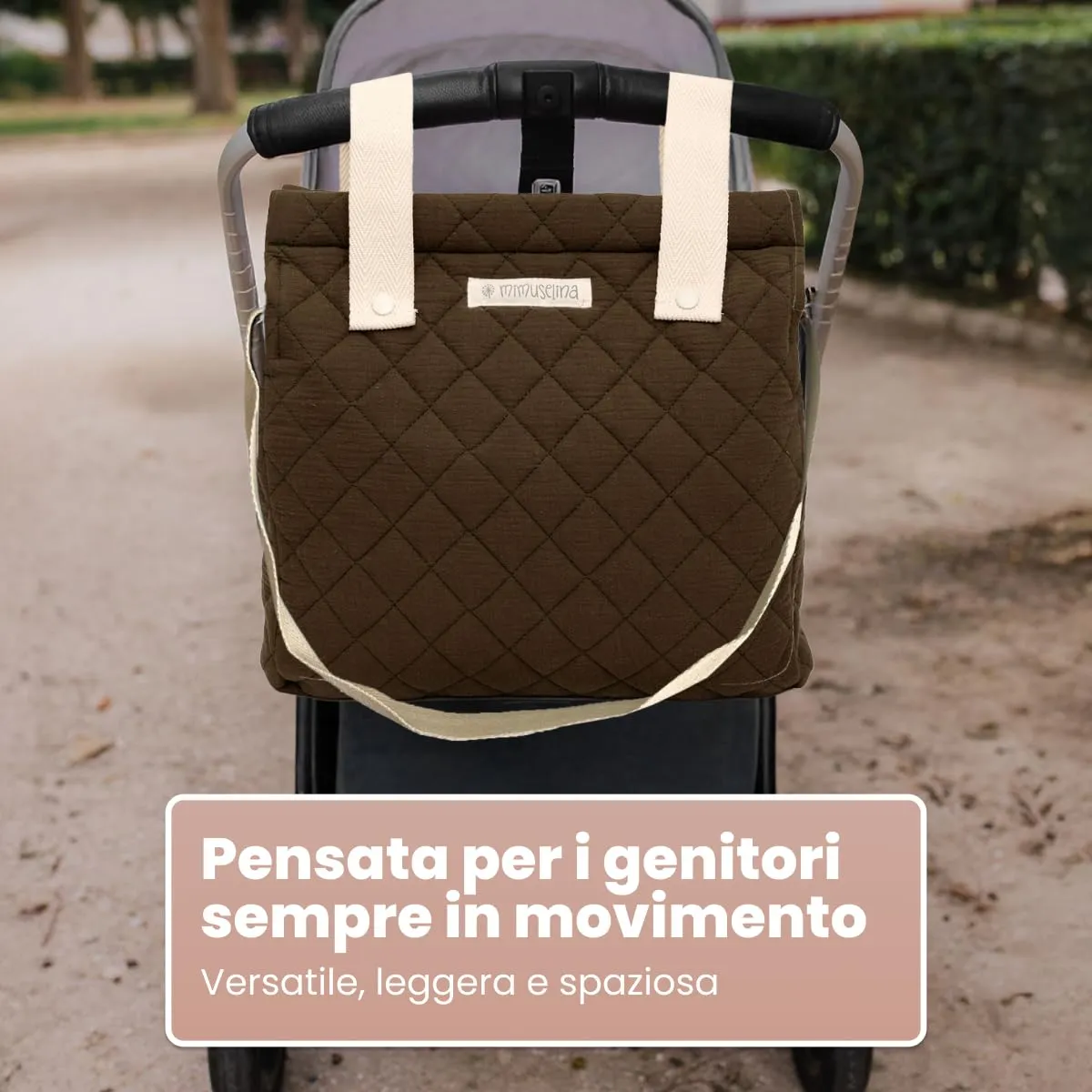 MIMUSELINA Borsa Passeggino Universale e Cambio Bambino | Borsa Fasciatoio Neonato con Ampia Capacità e Scomparti Interni | Organizer Maternità Elegante e Pratico | Realizzato in Spagna - immagine 4