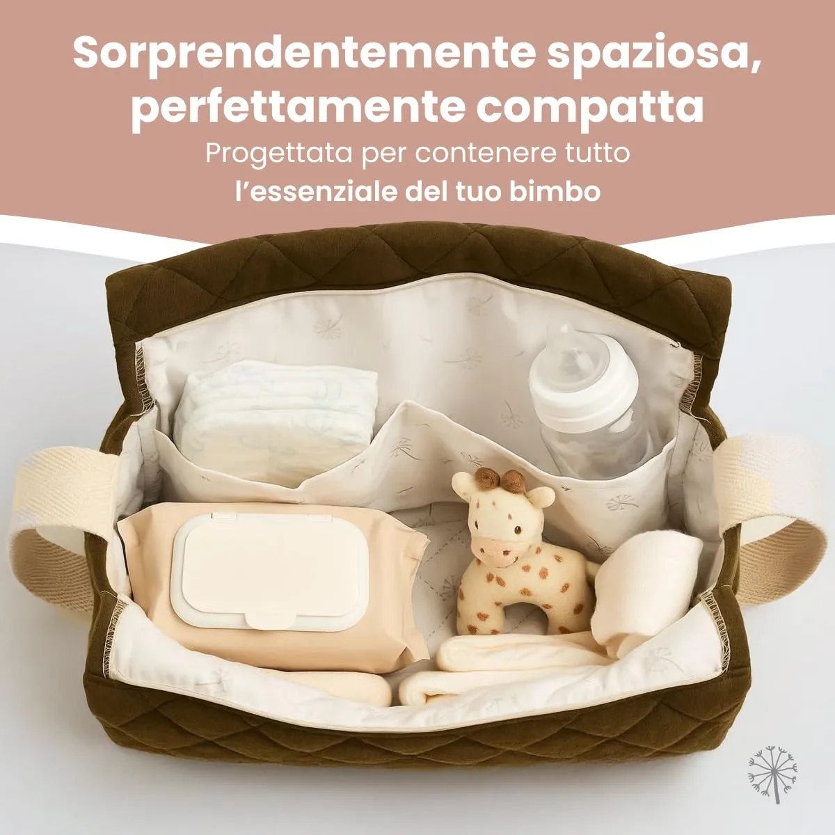 MIMUSELINA Borsa Passeggino Universale e Cambio Bambino | Borsa Fasciatoio Neonato con Ampia Capacità e Scomparti Interni | Organizer Maternità Elegante e Pratico | Realizzato in Spagna - immagine 5